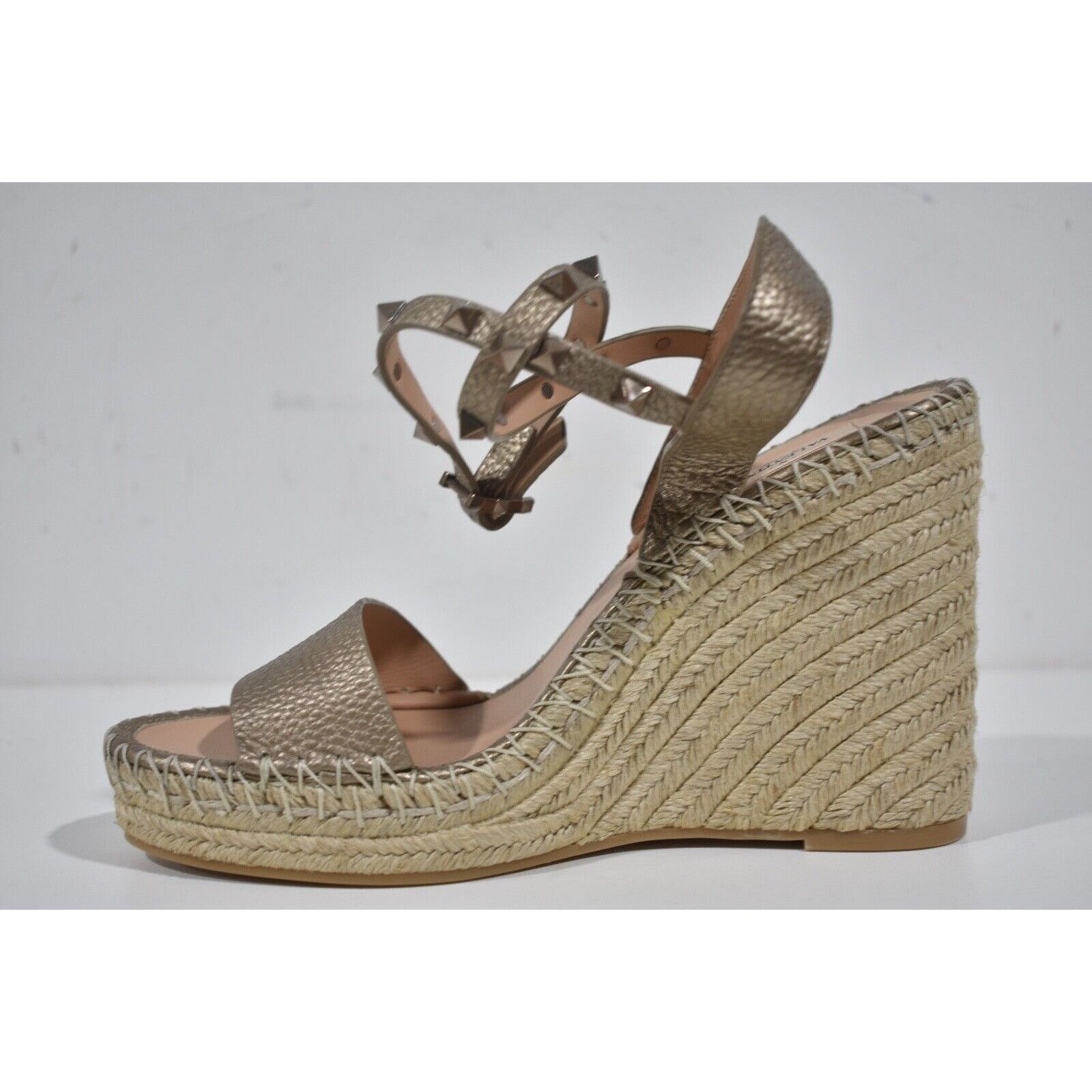 Valentino Rockstud Skin Ankle Strap Platform Wedge Sandal Heel 41 Size US 11 / IT 41 - 9 Thumbnail