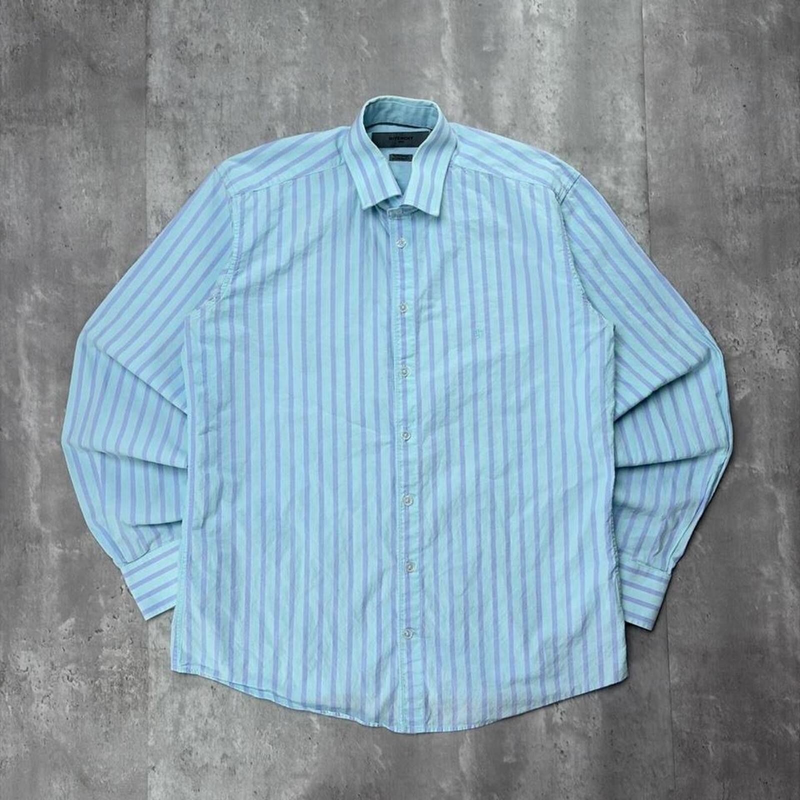 Givenchy Y2K Blue Givenchy Logo Striped Long Sleeve Button Up Shirt Size US M / EU 48-50 / 2 - 1 Thumbnail