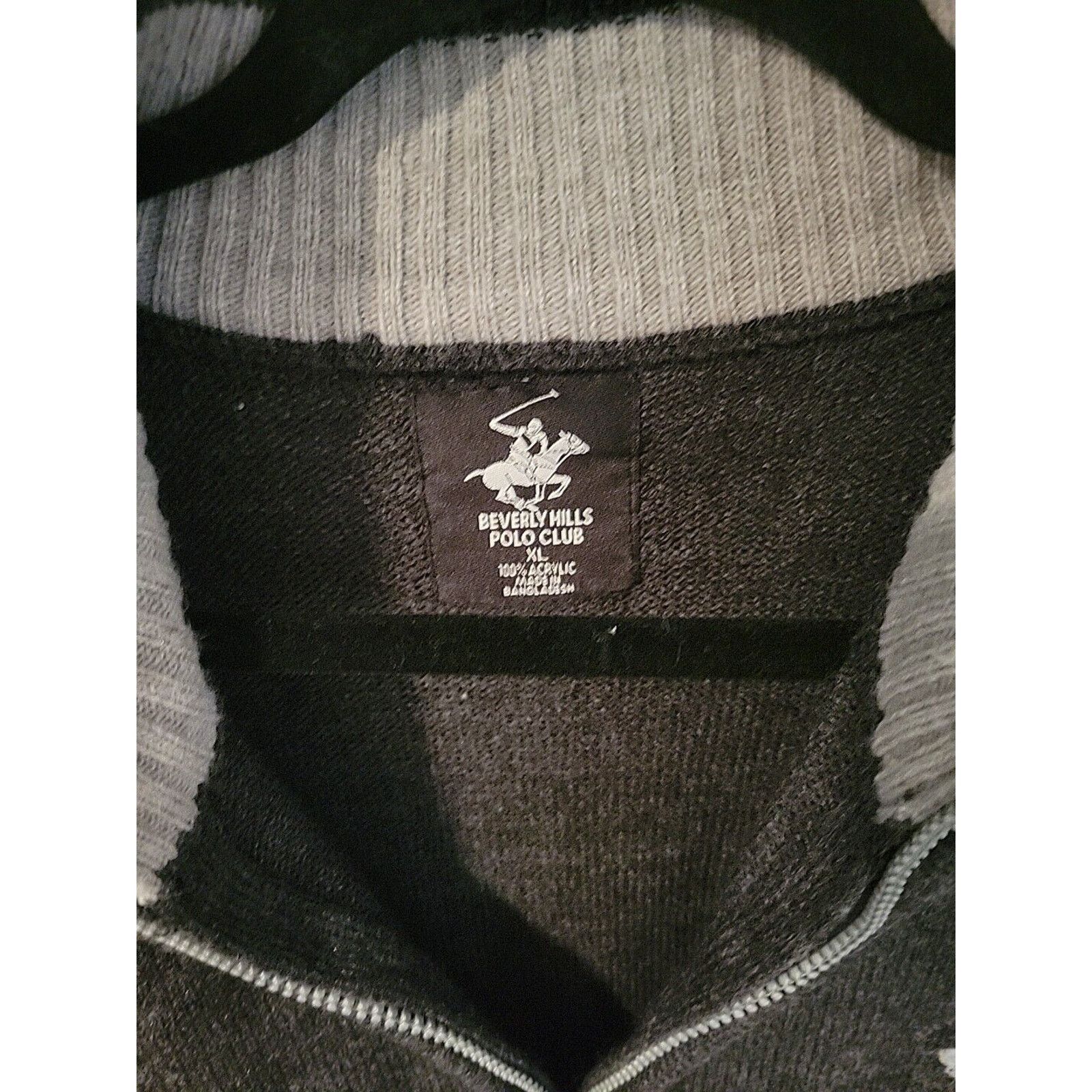 Beverly Hills Polo Club BEVERLY HILLS POLO CLUB Sz XL Men's Gray 1/4 Zip Sweater Size US XL / EU 56 / 4 - 2 Thumbnail