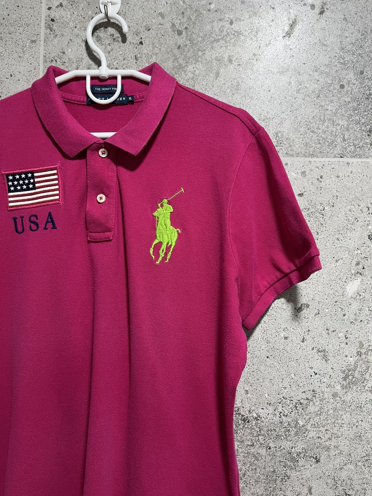 Polo Ralph Lauren × Vintage Polo Ralph Lauren Skinny Polo Shirt Women's Pink Size XL Size XL / US 12-14 / IT 48-50 - 3 Thumbnail