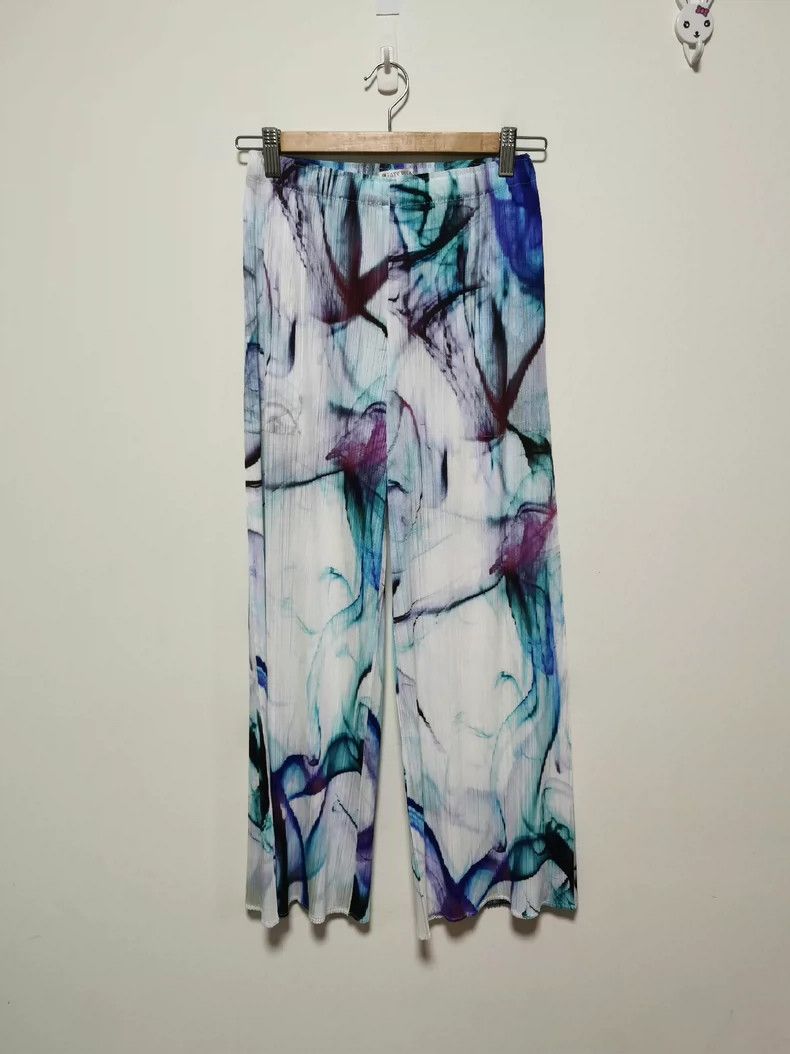 Issey Miyake Issey Miyake size:3 Blue smoke ink wash trousers Size 23" - 1 Thumbnail