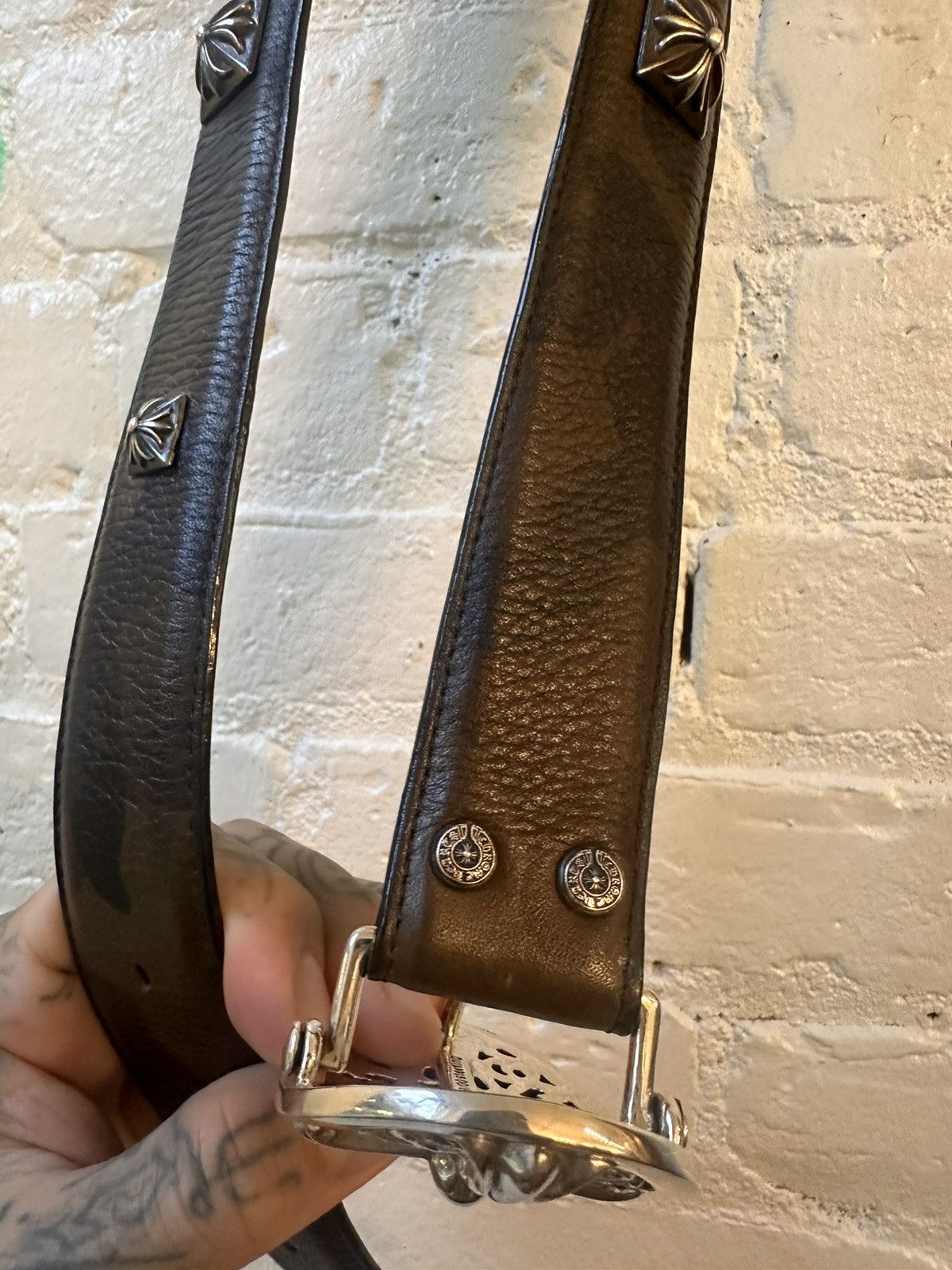 Chrome Hearts CHROME HEARTS NEW CAMO STUDDED LEATHER BELT Size 32 - 4 Thumbnail