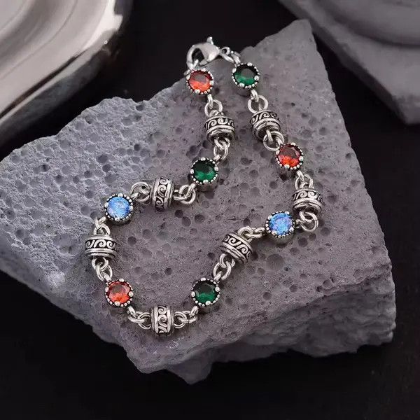 Jewelry Elegant Multi-Colored Gemstone Bracelet Size ONE SIZE - 7 Thumbnail