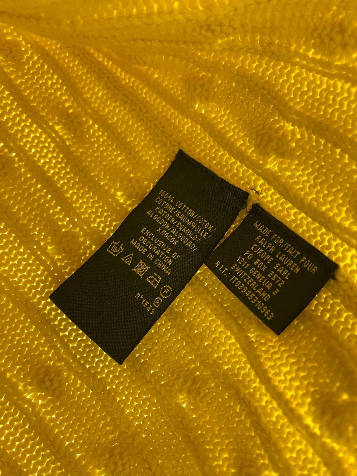 Polo Ralph Lauren 🔥 00s POLO RALPH LAUREN BRIGHT YELLOW CABLE KNIT SWEATER Size US S / EU 44-46 / 1 - 9 Thumbnail