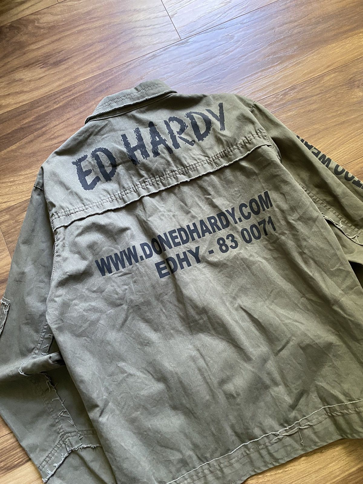 Ed Hardy × Vintage Ed Hardy Vintage Overshirt Jacket,Denim,Y2k,USA Size US M / EU 48-50 / 2 - 6 Thumbnail