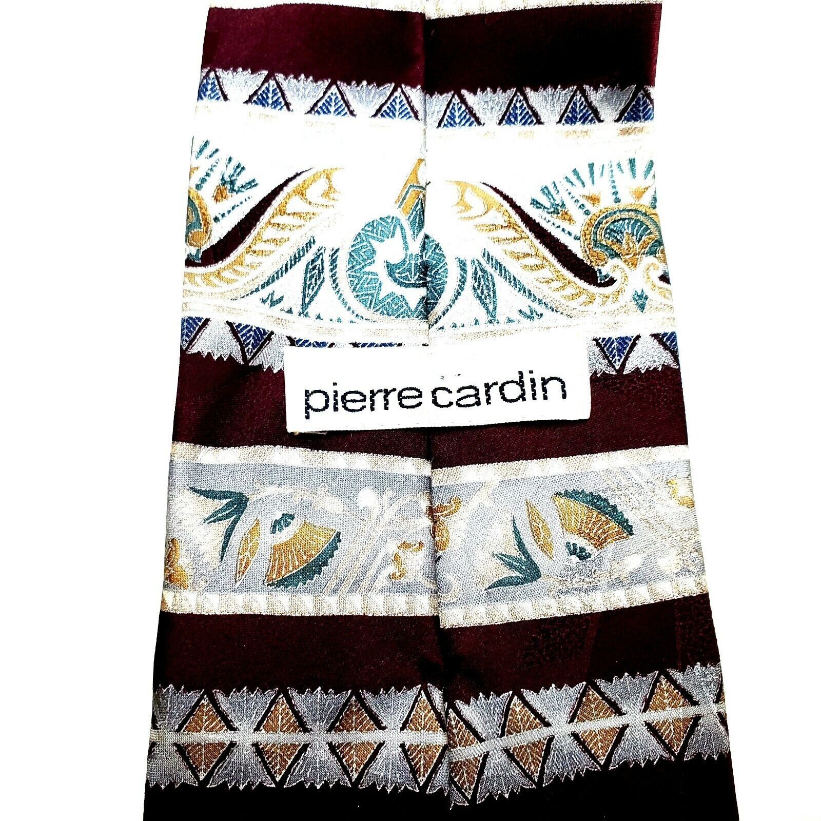 Pierre Cardin Pierre Cardin Red Silk Tie Print Wide Abstract Size ONE SIZE - 3 Thumbnail