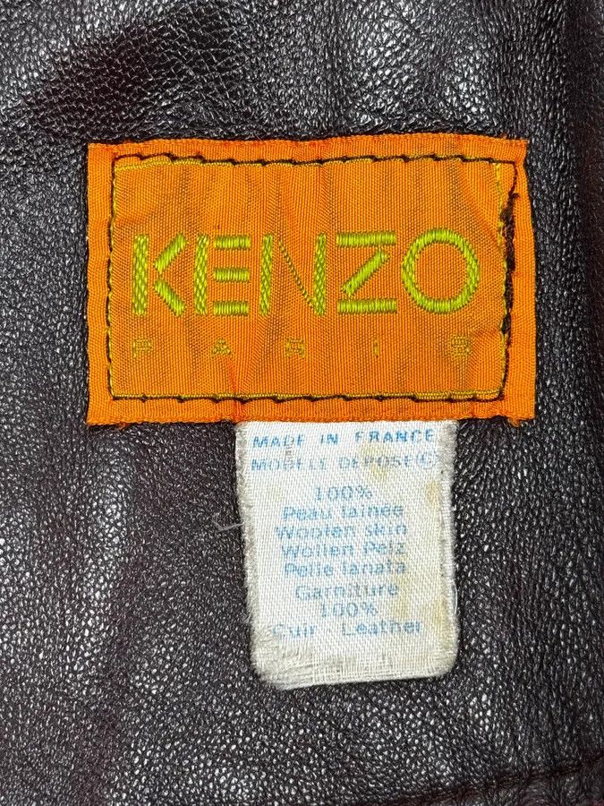 Kenzo 1990s Kenzo Bordeaux Shearling Leather Jacket Size US S / EU 44-46 / 1 - 10 Thumbnail
