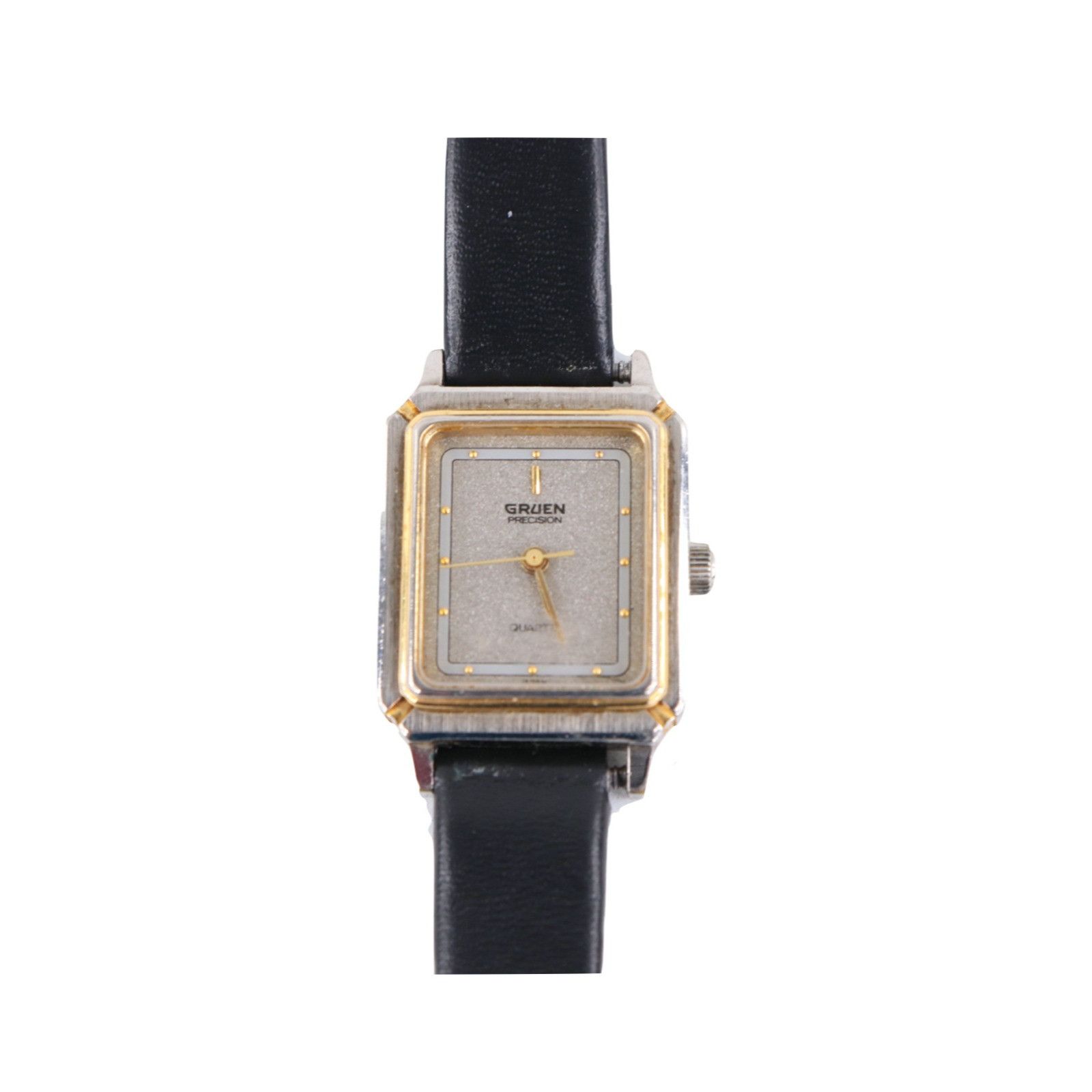 Vintage Vintage 80s Gruen Precision Steel Gold Leather Band Watch Size ONE SIZE - 1 Thumbnail