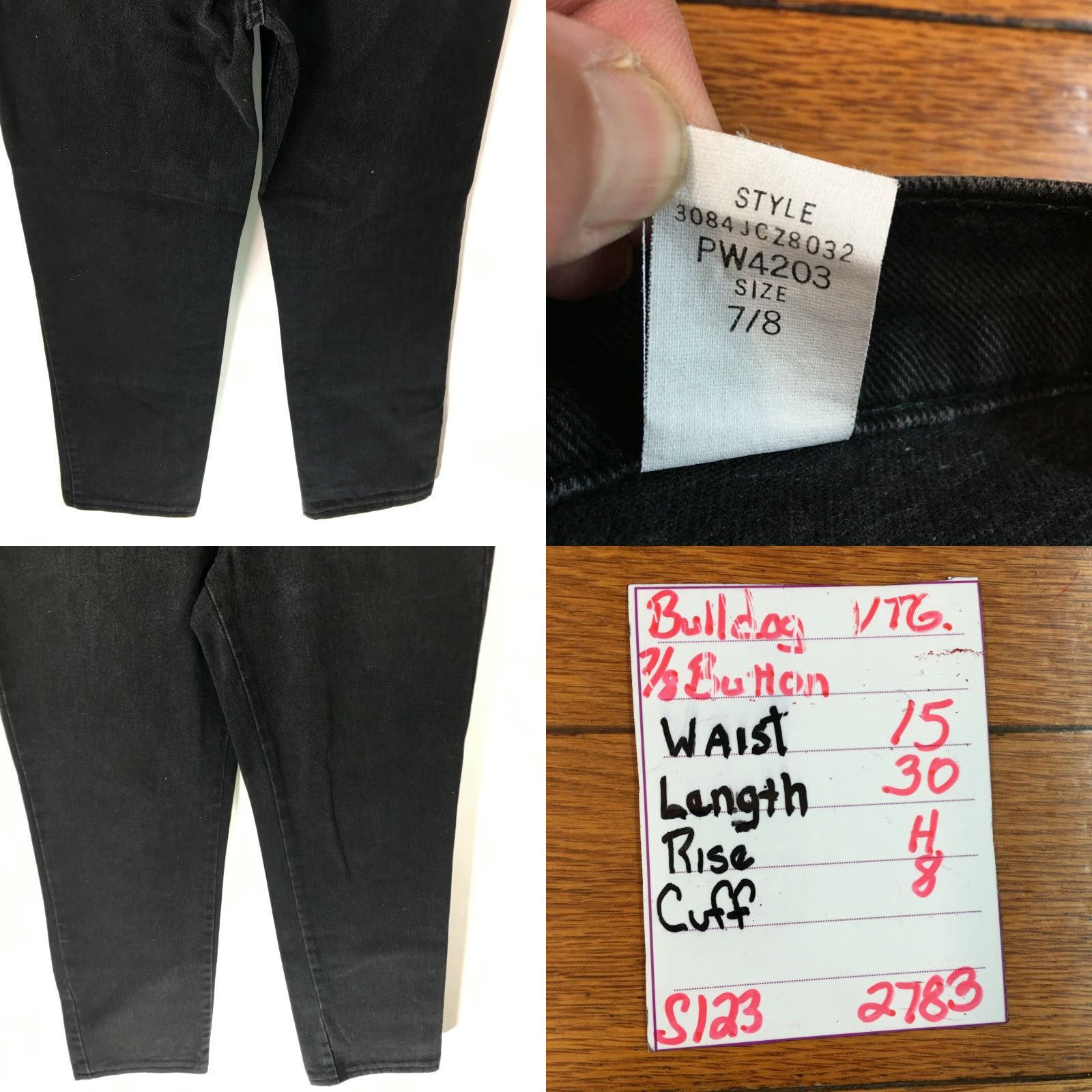 Denime VINTAGE Bulldog Women's Dark Wash Denim Jeans Size 7/8 Straight High Rise Blue 5-Pocket Casual Regular Fit Size 28" / US 6 / IT 42 - 8 Thumbnail