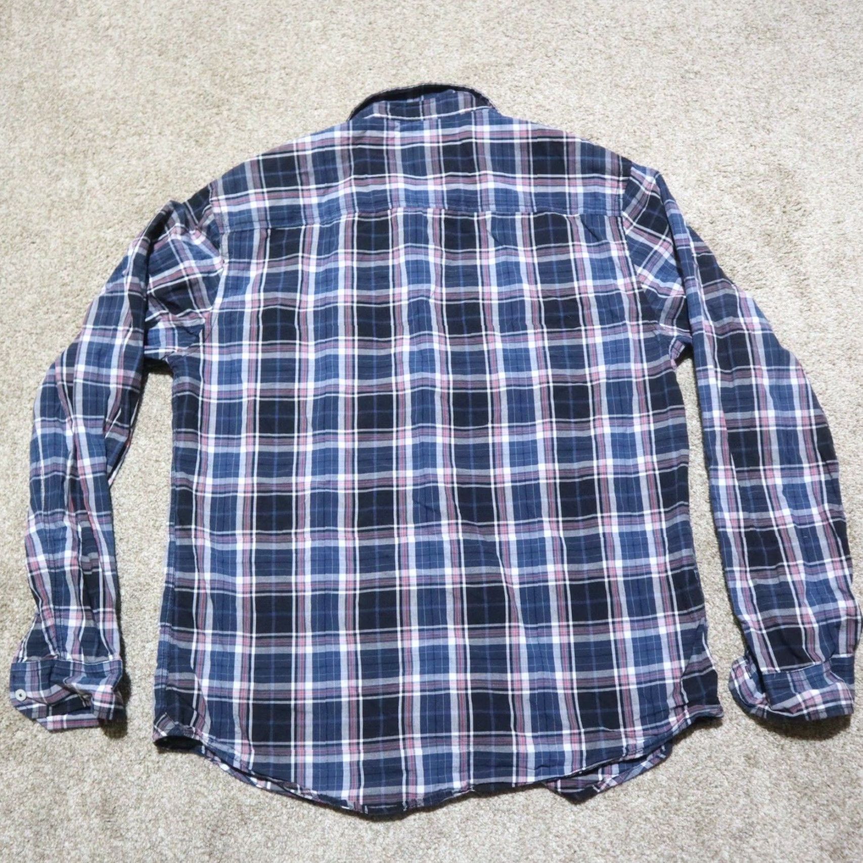 Vintage Aéropostale Shirt Adult L Blue Plaid Button-Down Short Sleeve 100% Cotton Pocket Mens Size US L / EU 52-54 / 3 - 8 Thumbnail