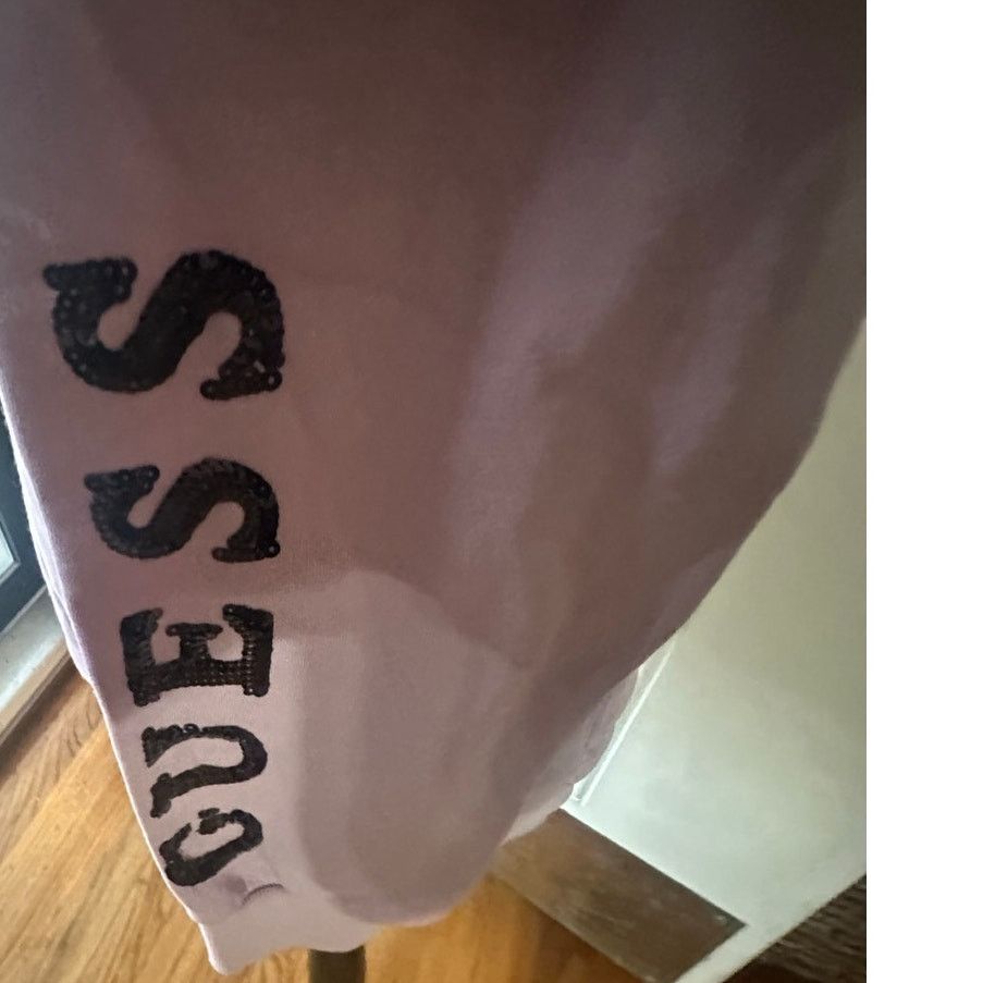 Guess Guess Purple Full-Zip Hoodie Sequin Logo Sleeve Size L / US 10 / IT 46 - 5 Thumbnail