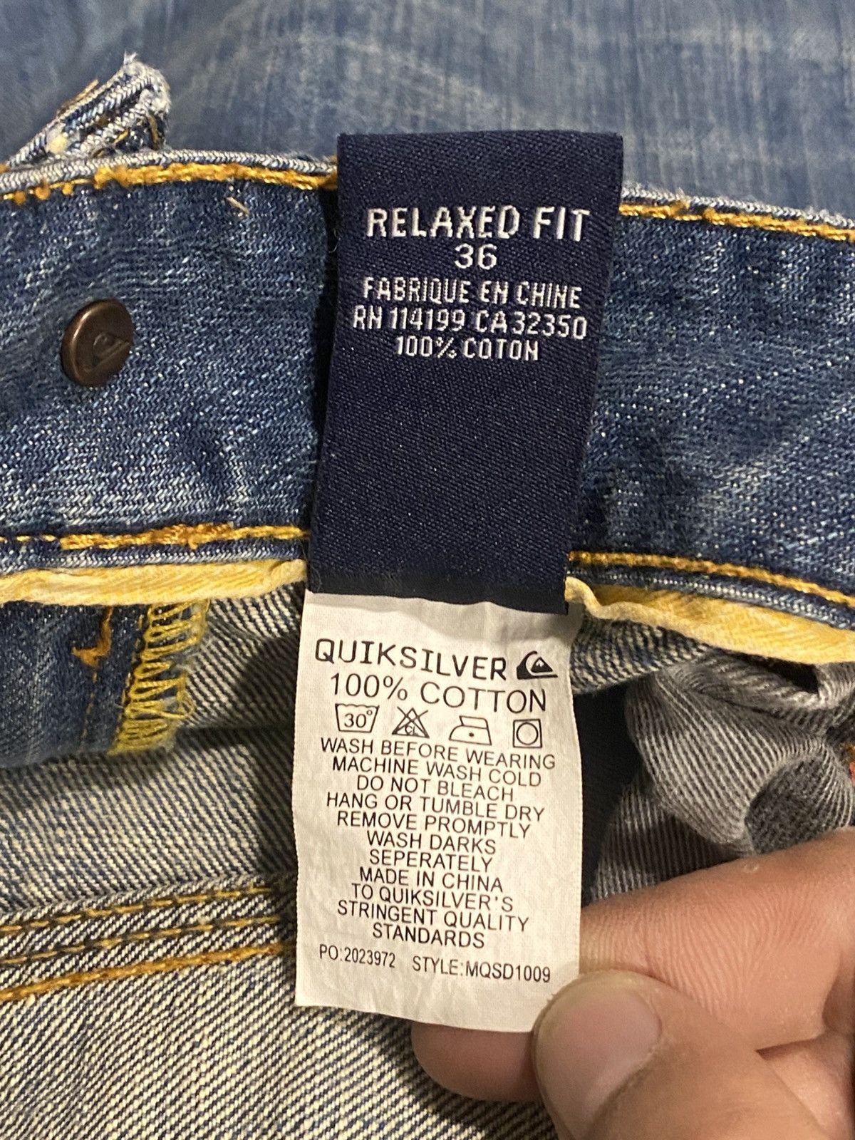 Quiksilver × Vintage VINTAGE Y2K QUICKSILVER BAGGY DENIM PANTS Size US 36 / EU 52 - 7 Thumbnail