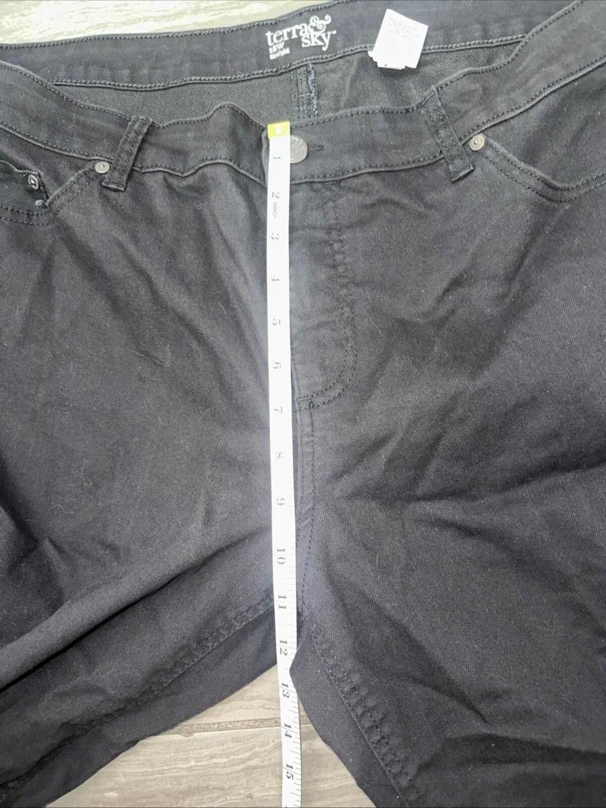 Other Terra & Sky Jeans Size 16W Black Denim Straight Leg Stretch Size 38" / US 16 / IT 52 - 7 Thumbnail