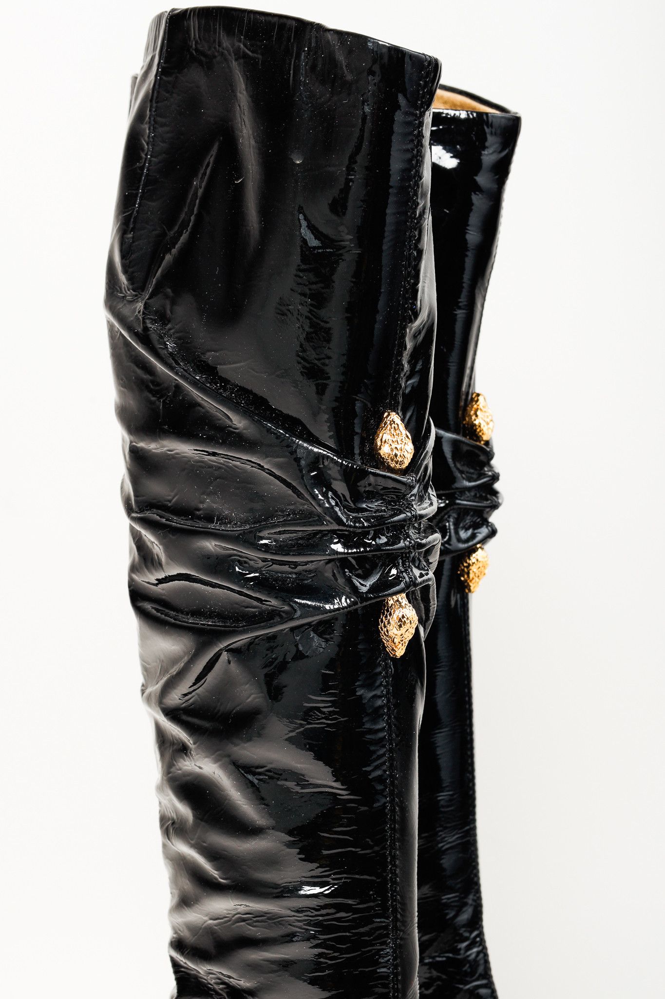 Roberto Cavalli Roberto Cavalli Patent Leather Snake-Heads Stiletto Boot Size US 9.5 / IT 39.5 - 5 Thumbnail