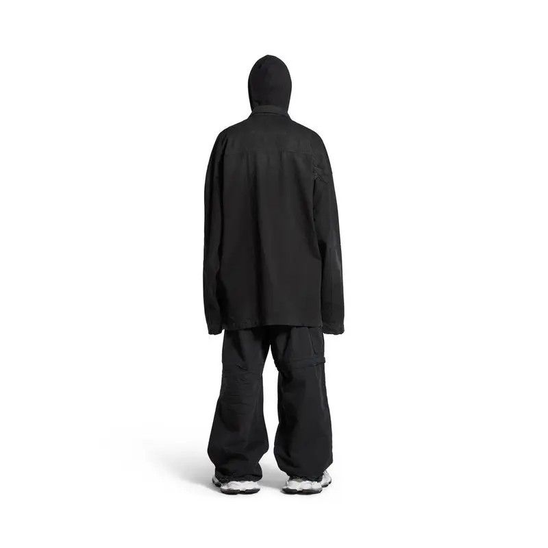 Balenciaga o1srvl11e0426 BB Corp Cargo Shirt Large Fit In Black Size US XS / EU 42 / 0 - 4 Thumbnail