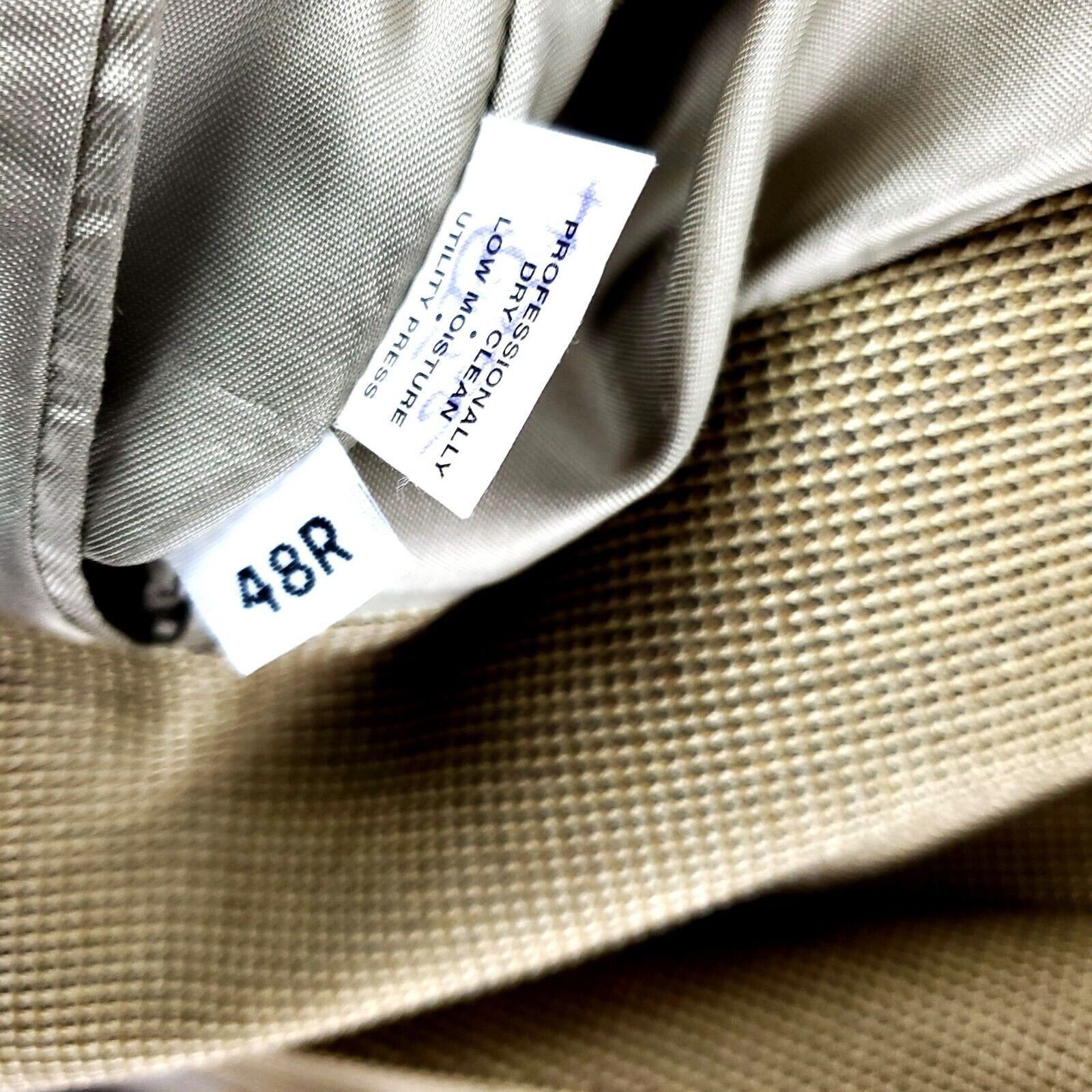 Hart Schaffner Marx Hart Schaffner Marx Wool 2 Button Sport Coat 46L Tan Nailshe Size 46L - 8 Thumbnail