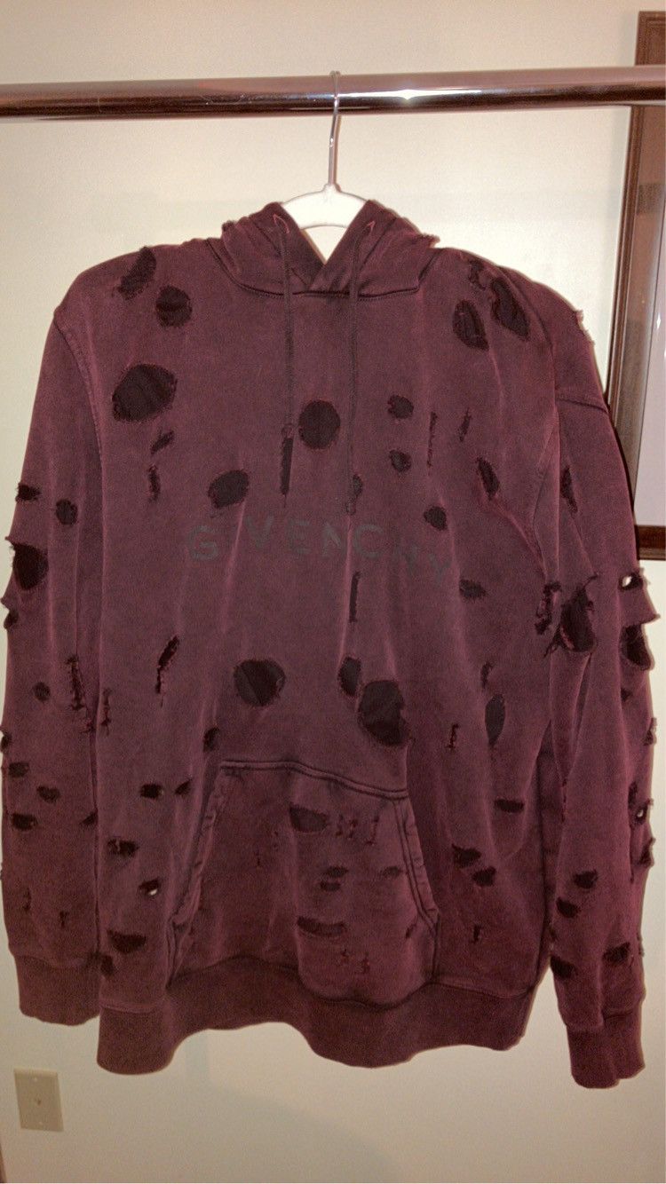 Givenchy RARE GIVENCHY RIPPED HOODIE Size US S / EU 44-46 / 1 - 1 Thumbnail