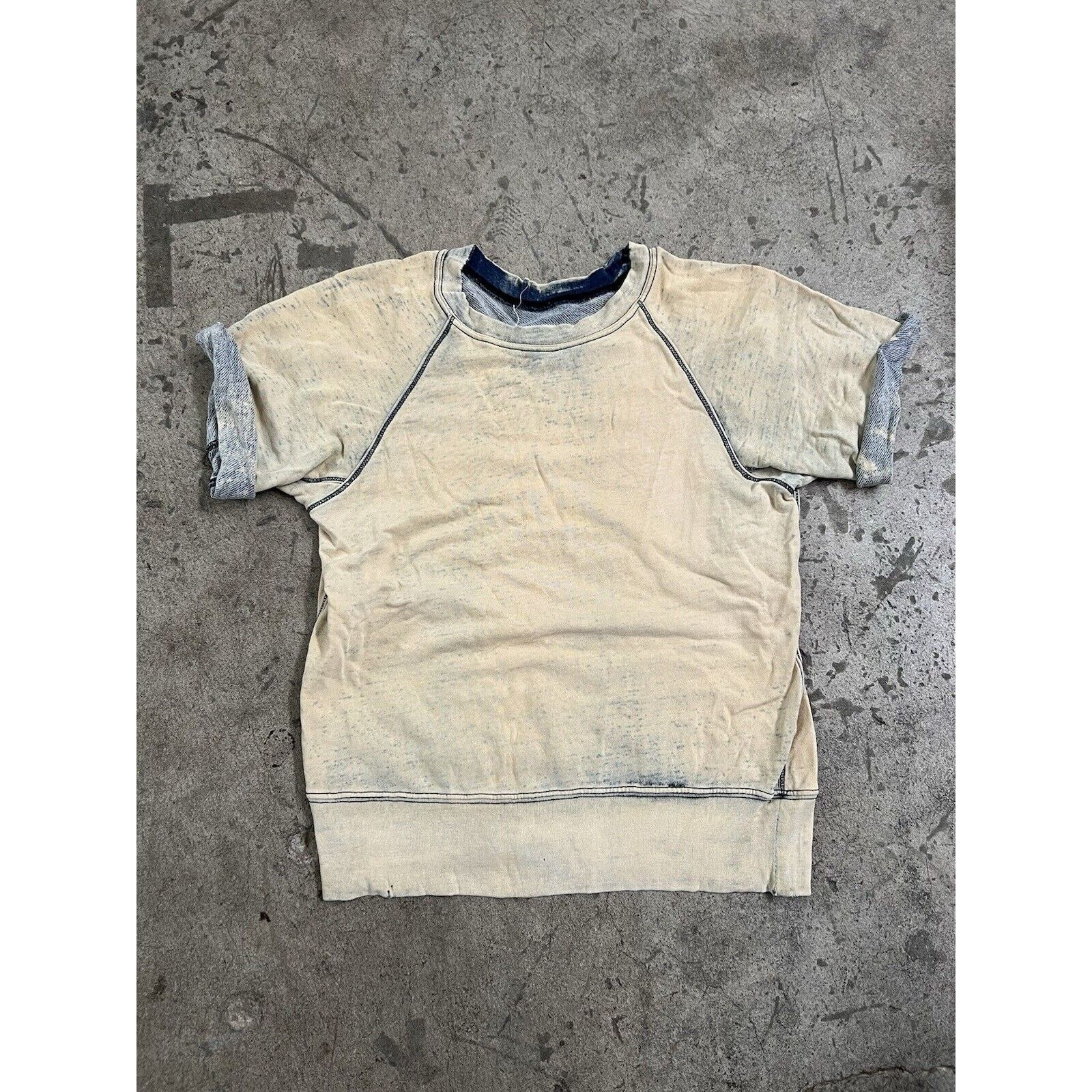 Current/Elliot Current/Elliott Rolled Sleeve White Wash Sweatshirt Womens 0 Size XS / US 0-2 / IT 36-38 - 1 Thumbnail