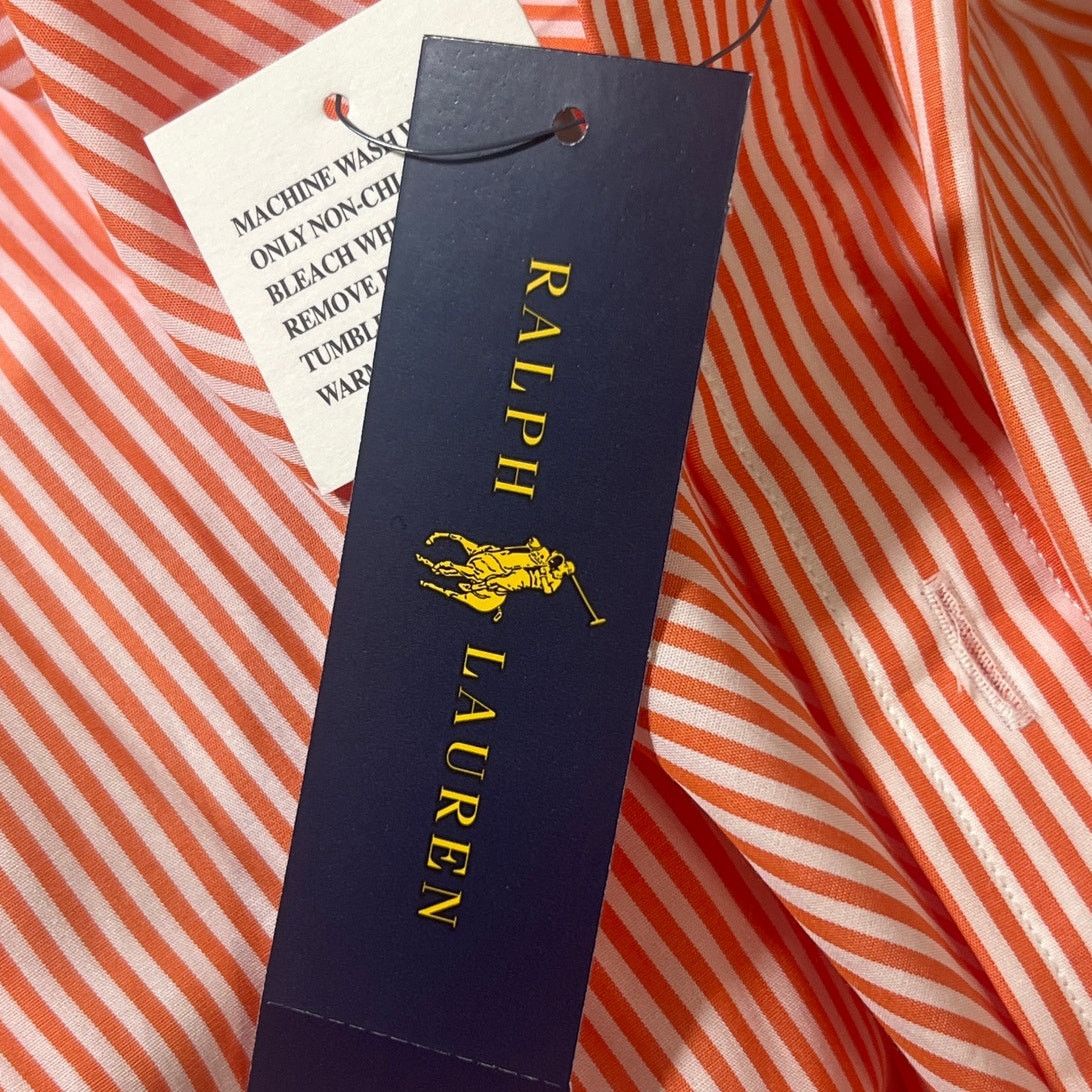 Ralph Lauren Ralph Lauren Classics Orange White Stripe Button Shirt XL Size US XL / EU 56 / 4 - 6 Thumbnail