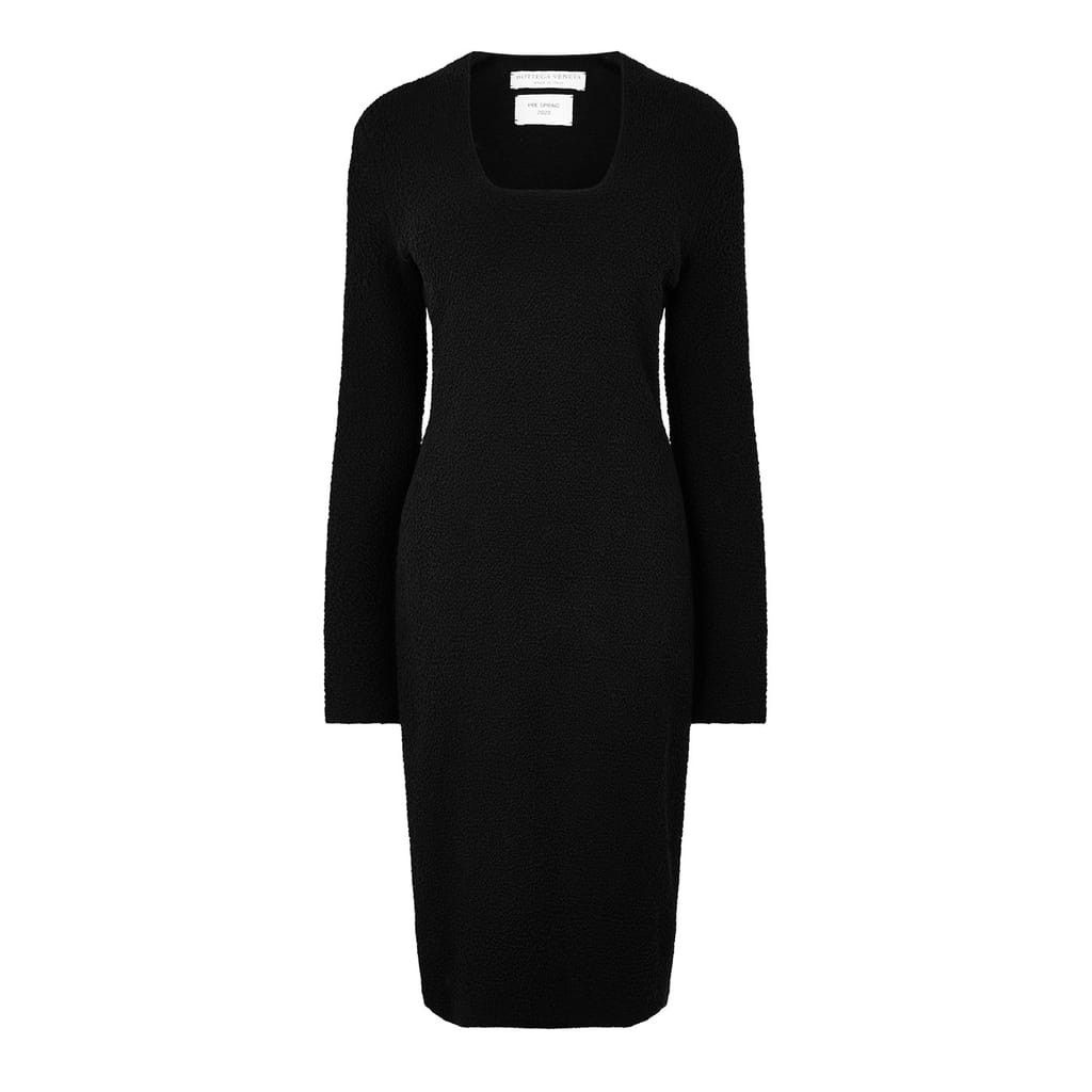 Bottega Veneta Bottega Veneta Square Neck Midi Sweater Dress in Black Size S / US 4 / IT 40 - 2 Thumbnail