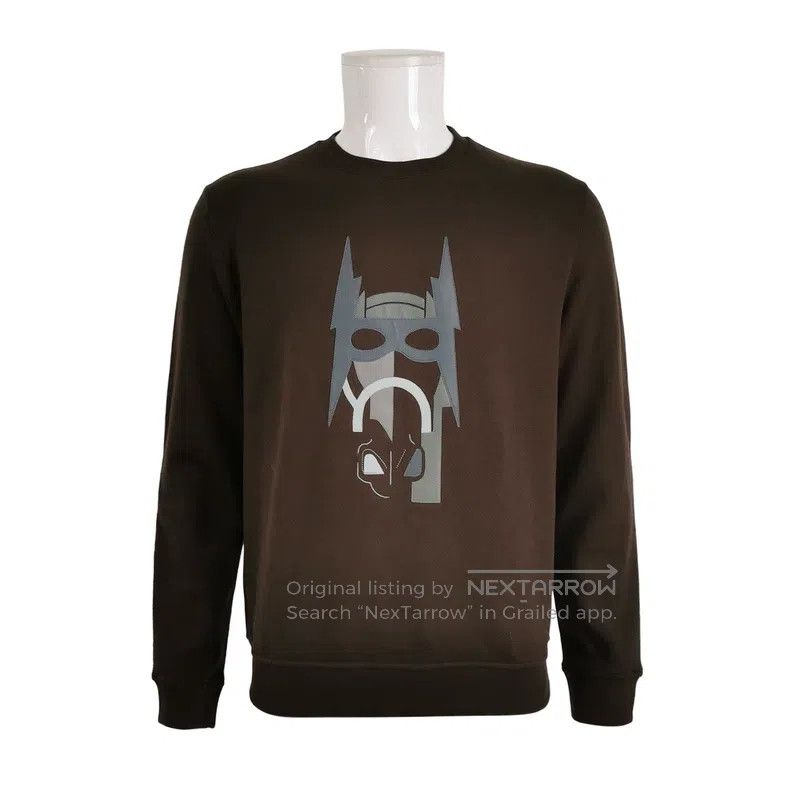 Hermes Cotton leather detail round neck long sleeve sweate