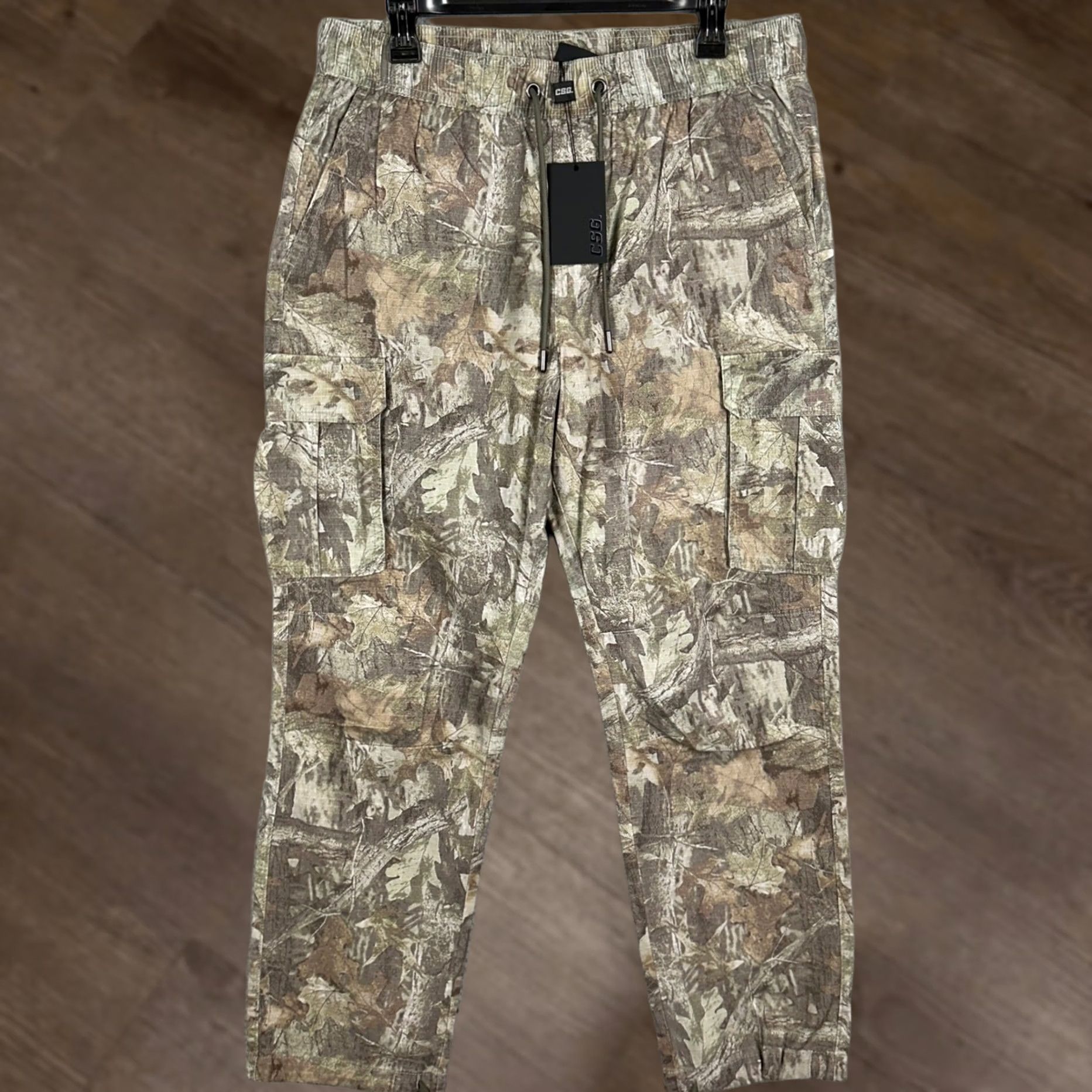 Vintage CSG Cargo Pants Mainpoint Cargo Pants Mens Large Brown Green Camouflage Ripstop Tapered Pockets All Season Military Outdoor Workwear Rugged Size US 32 / EU 48 - 1 Thumbnail