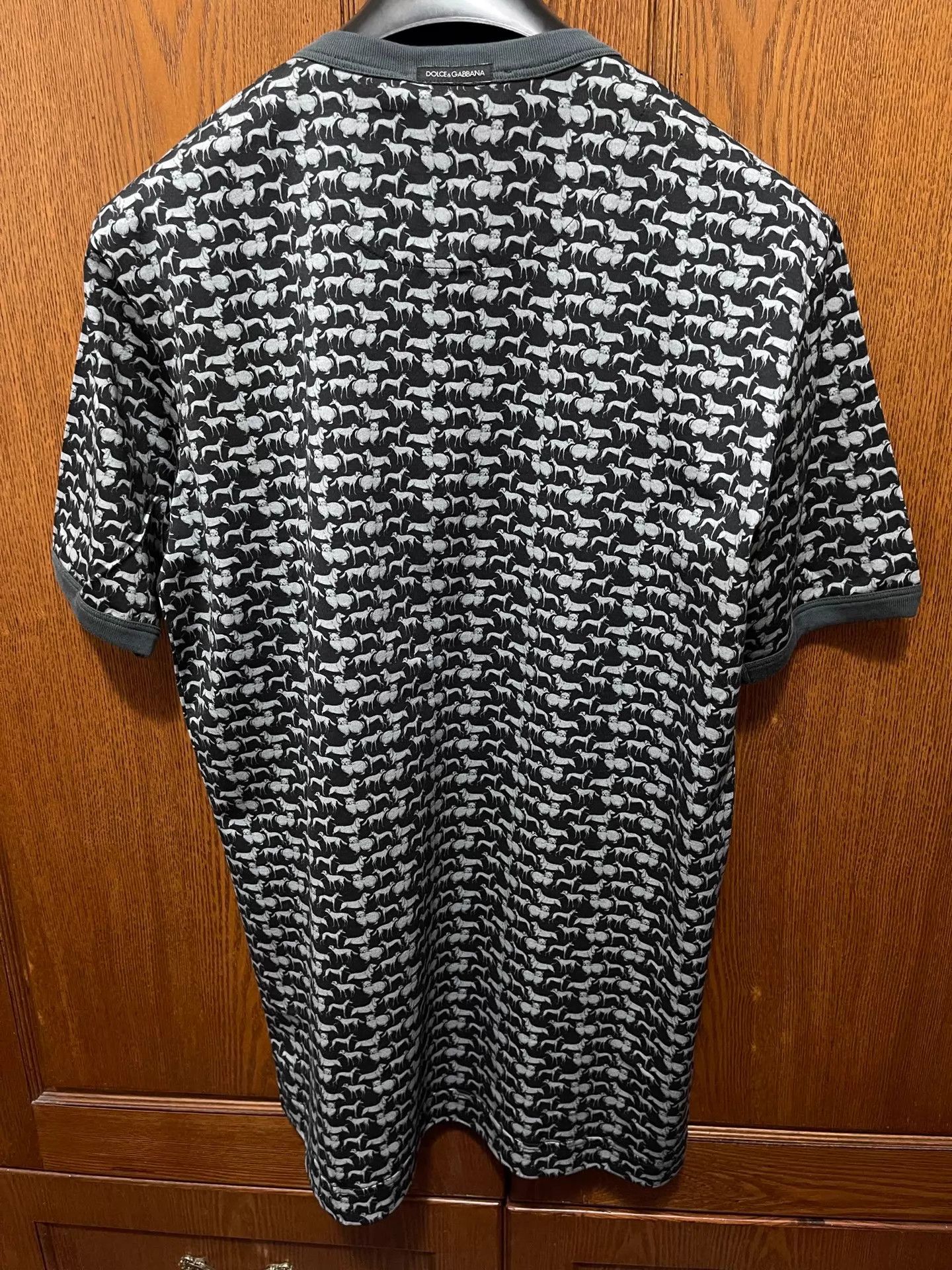 Dolce & Gabbana Dolce & Gabbana Slim Henley Dog Graphic SS T-Shirt 50 Size US M / EU 48-50 / 2 - 2 Thumbnail