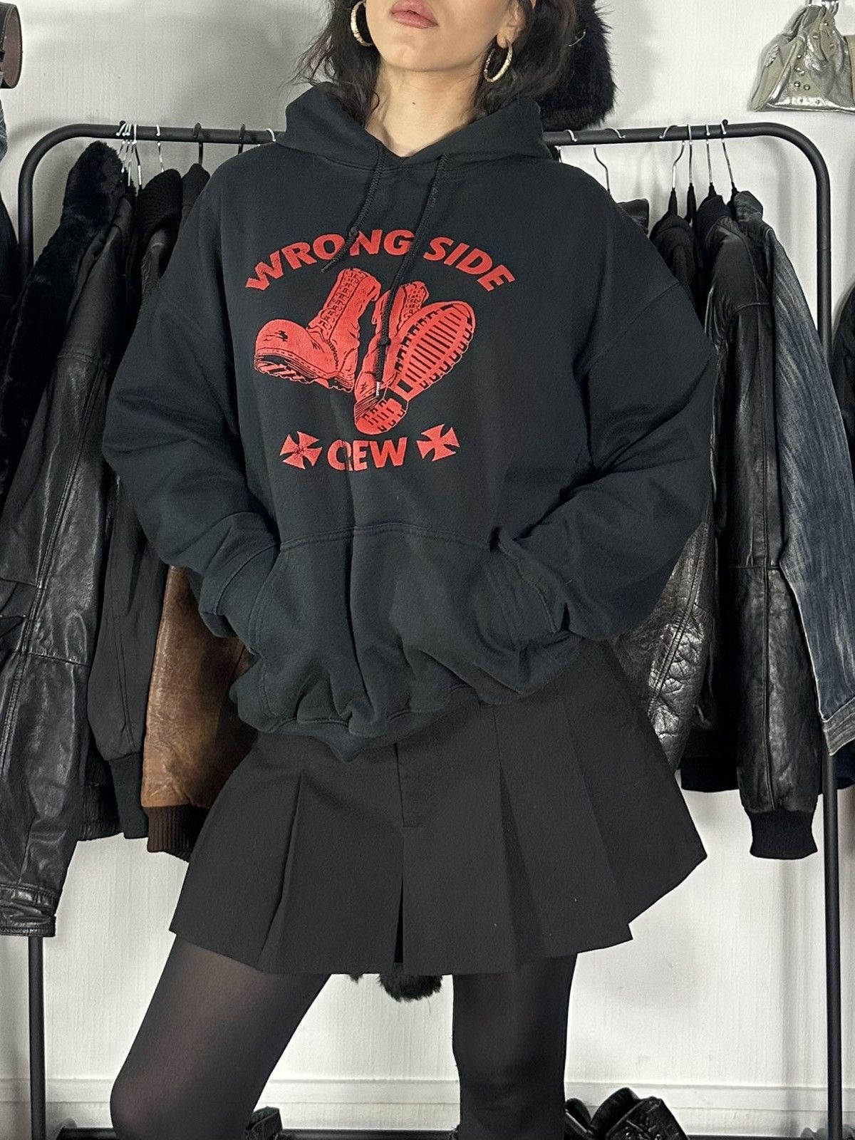 Vintage Wrong side Crew hoodie Size US XL / EU 56 / 4 - 2 Thumbnail