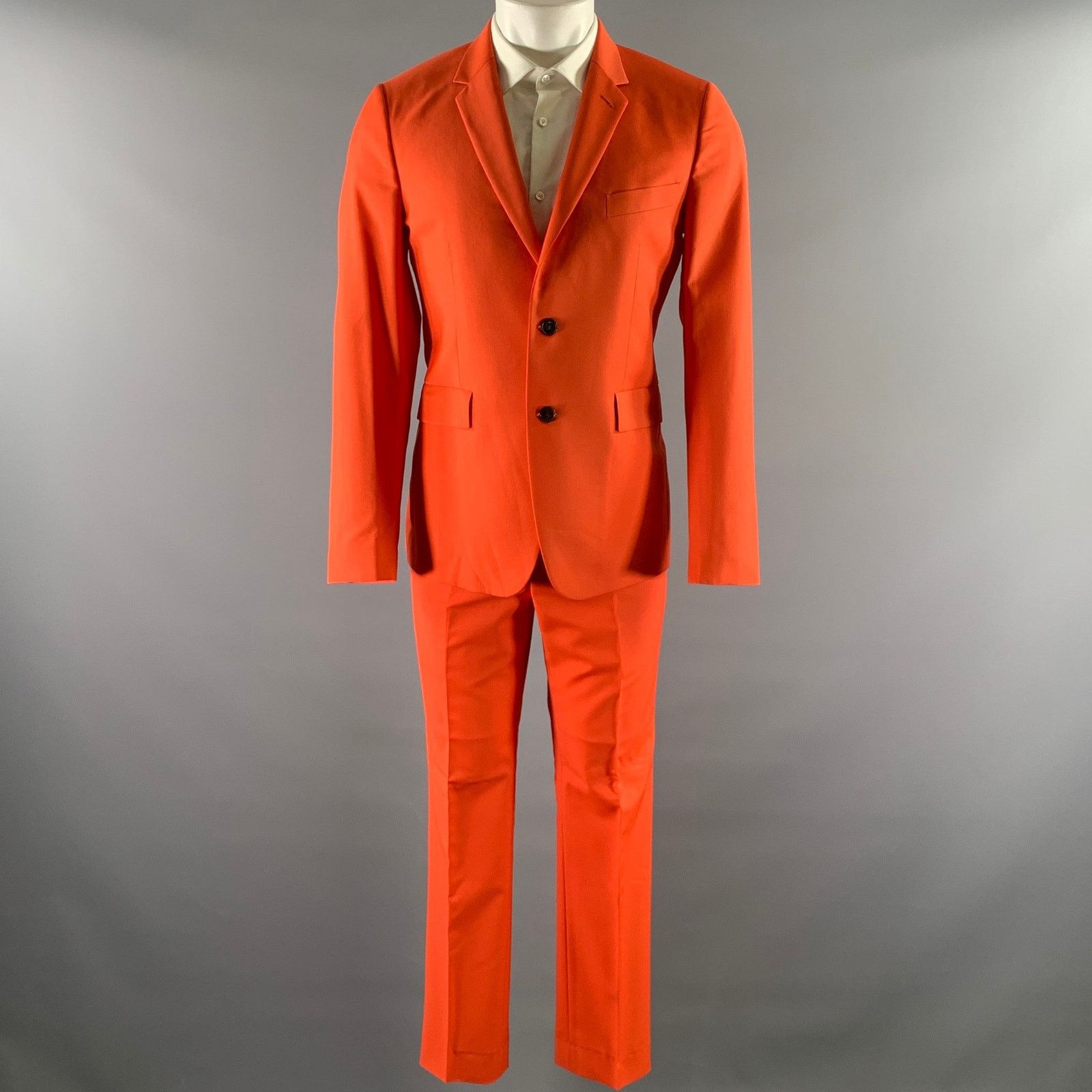 Paul Smith PAUL SMITH Size 38 Orange Wool Blend Notch Lapel Suit Size 38R - 2 Thumbnail