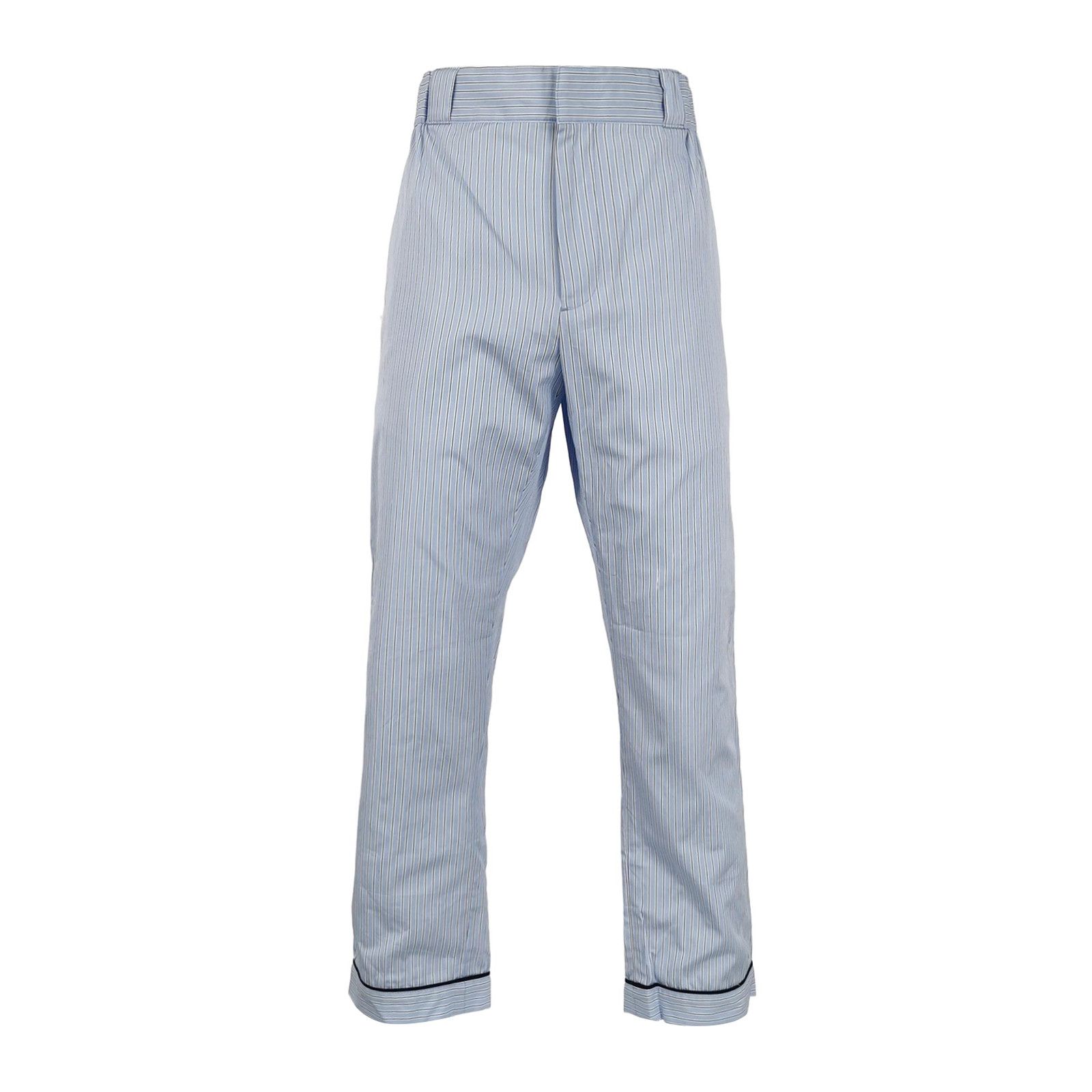 Prada Cotton Striped Straight-Leg Trousers L