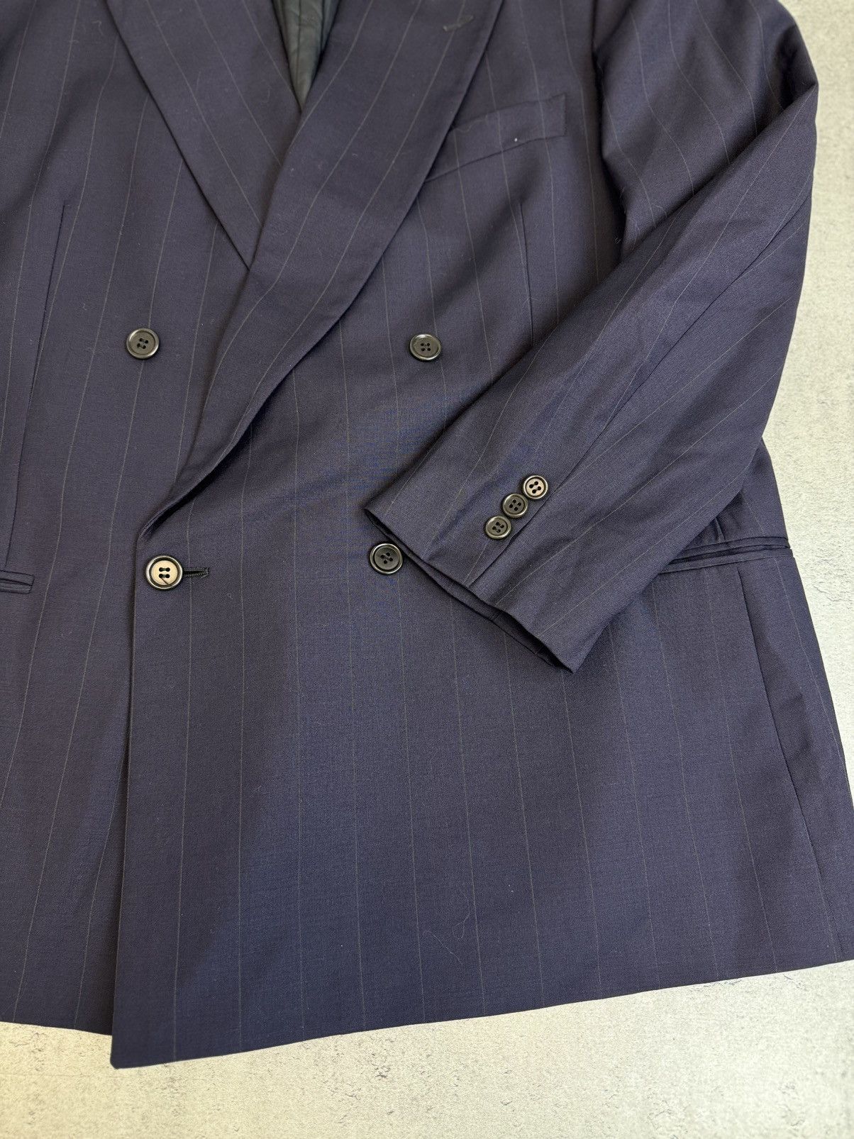 Valentino Valentino Double Breasted Pinstripe Wool Suit Vintage 90s Size 54R - 5 Thumbnail