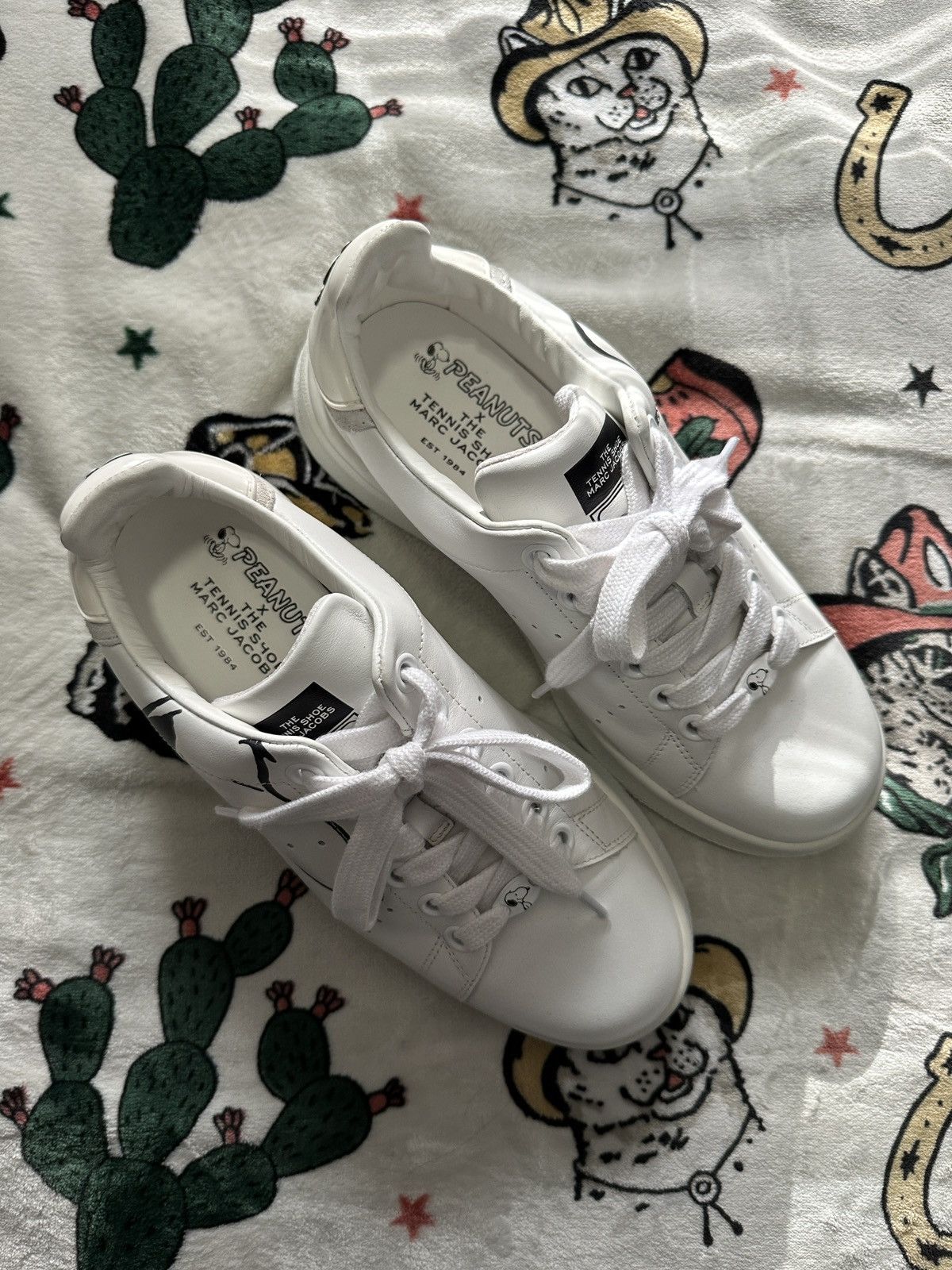 Marc Jacobs × Peanuts Leather Tennis Shoe Sneakers Size US 7 / EU 40 - 6 Thumbnail