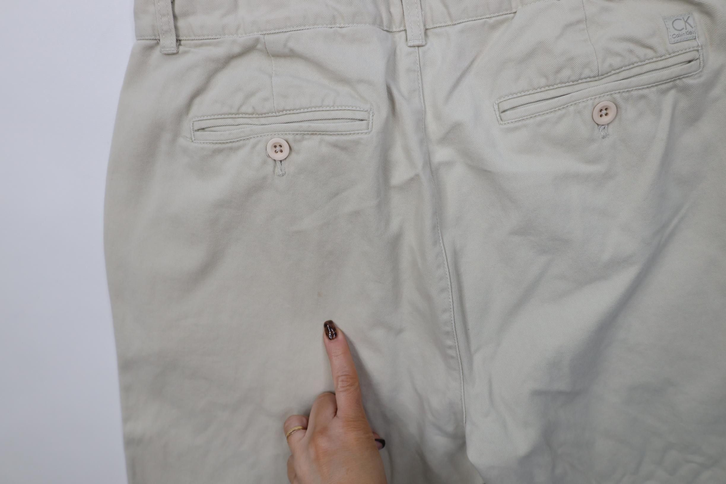 Calvin Klein Vintage 90s Y2K Calvin Klein Sandwash Wide Leg Chino Pants Size US 34 / EU 50 - 14 Thumbnail