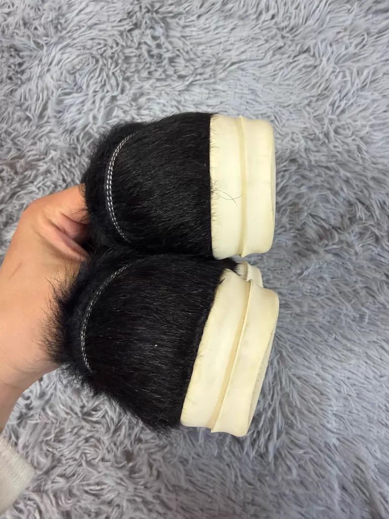 Rick Owens Rick Owens Mainline New Black and White Horse Hair Infring Size US 7 / EU 40 - 4 Thumbnail