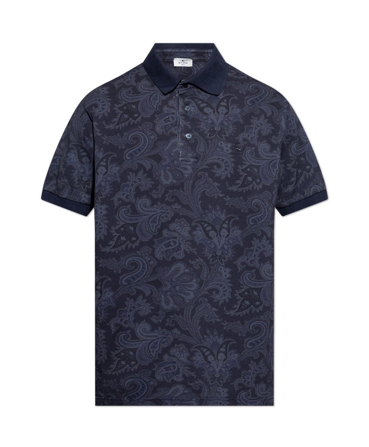 Etro Etro Milano Paisley Polo Shirt Navy Blue Cotton Short Sleeve Size US L / EU 52-54 / 3 - 1 Thumbnail