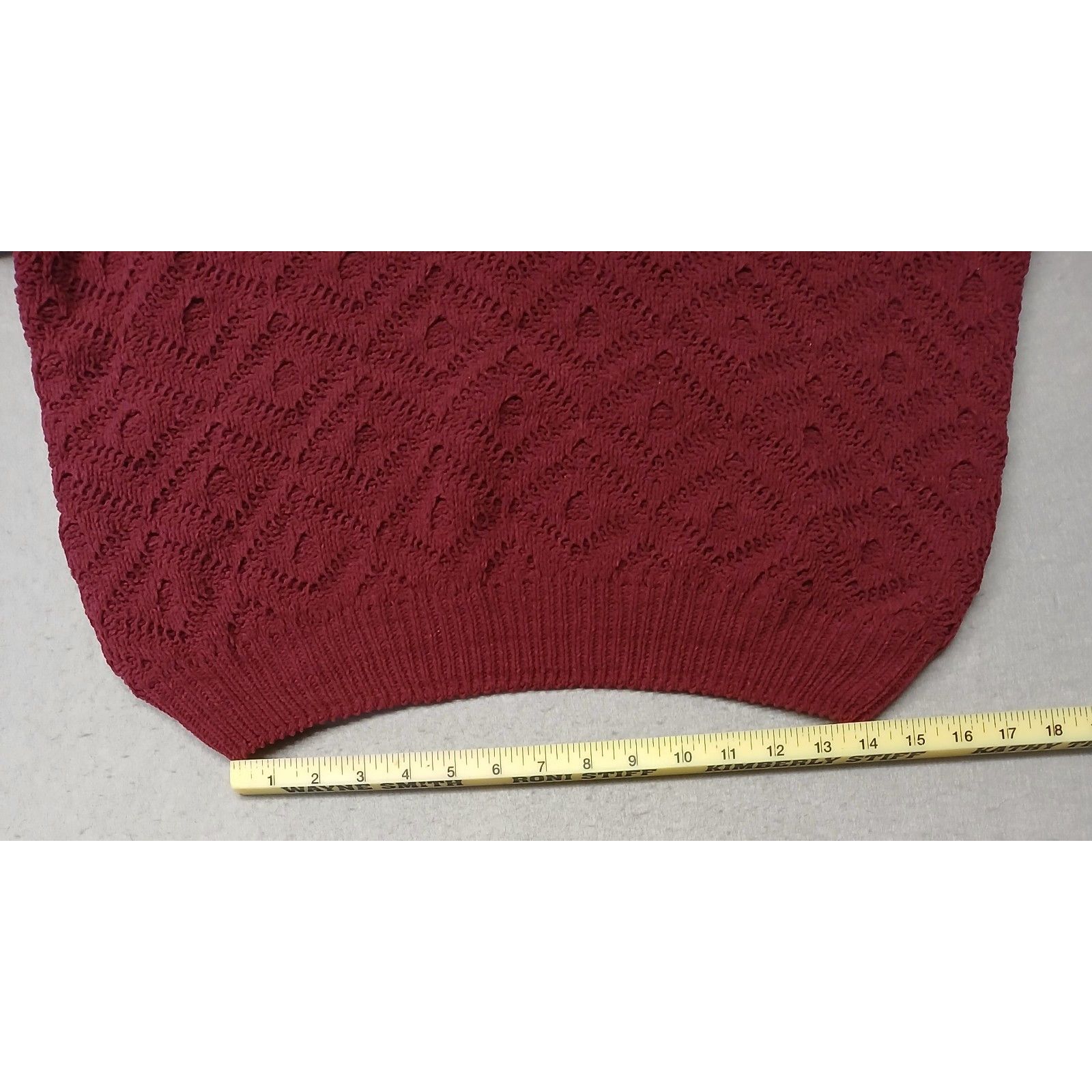 rue21 Rue 21 (XSmall) Women's Burgandy Knitted V-Neck Crop Sweater Size XS / US 0-2 / IT 36-38 - 6 Thumbnail