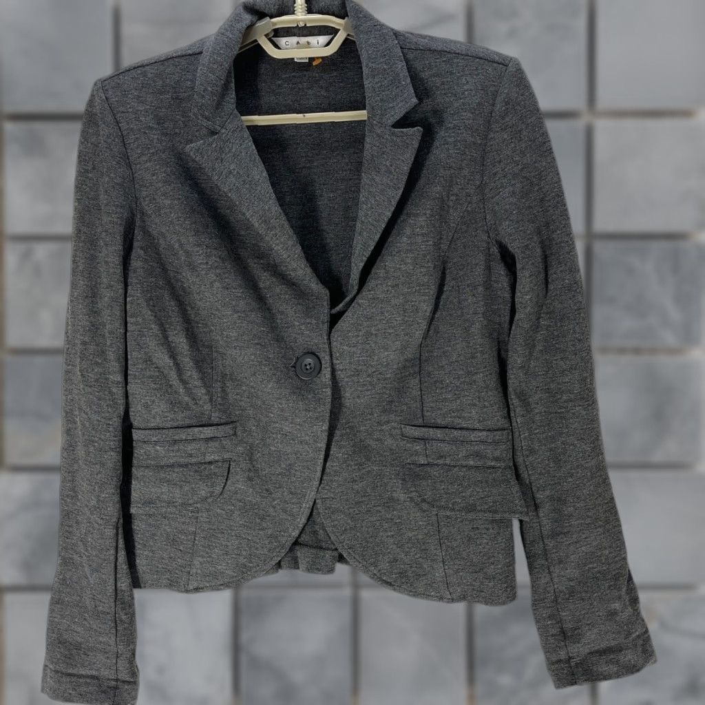 Vintage CAbi Blazer Jacket Gray 6 Button Blazer Women Office Business Casual Minimalist Mid-Length Formal Size M / US 6-8 / IT 42-44 - 1 Thumbnail