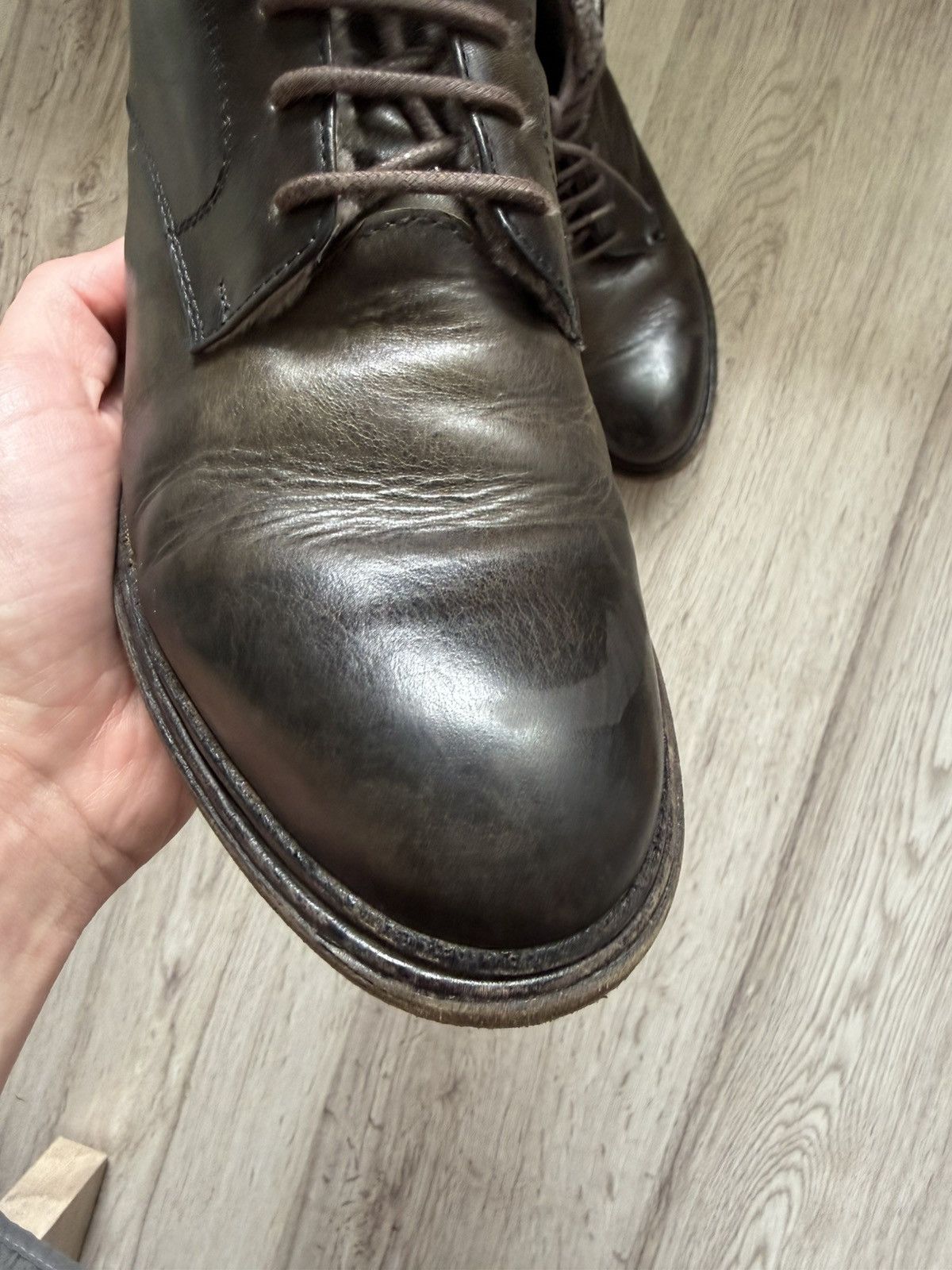 Other Crispiniano Patina Leather Boots Side Zip Italian Combat 39 Size US 6 / EU 39 - 5 Thumbnail