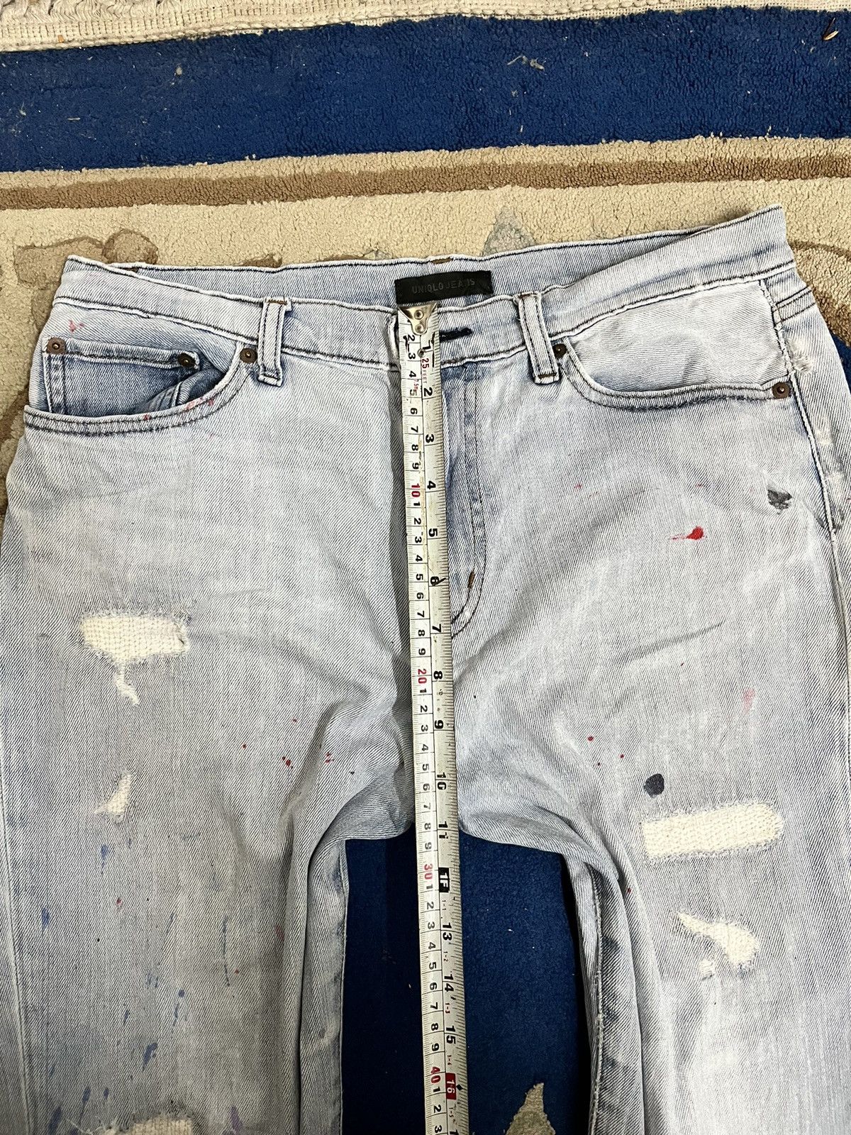 Japanese Brand × Jun Takahashi × Uniqlo Vintage Japanese Uniqlo Distressed Paint Artwork Style Denim Size US 32 / EU 48 - 14 Thumbnail