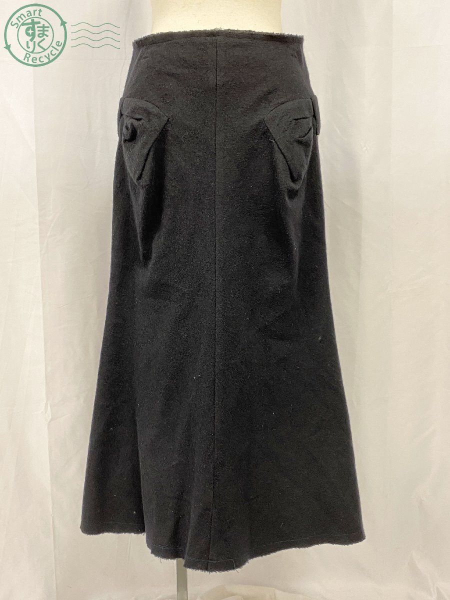 Junya Watanabe AD2003 Runway Bow Tie Wool Maxi Skirt Size 29" - 2 Thumbnail