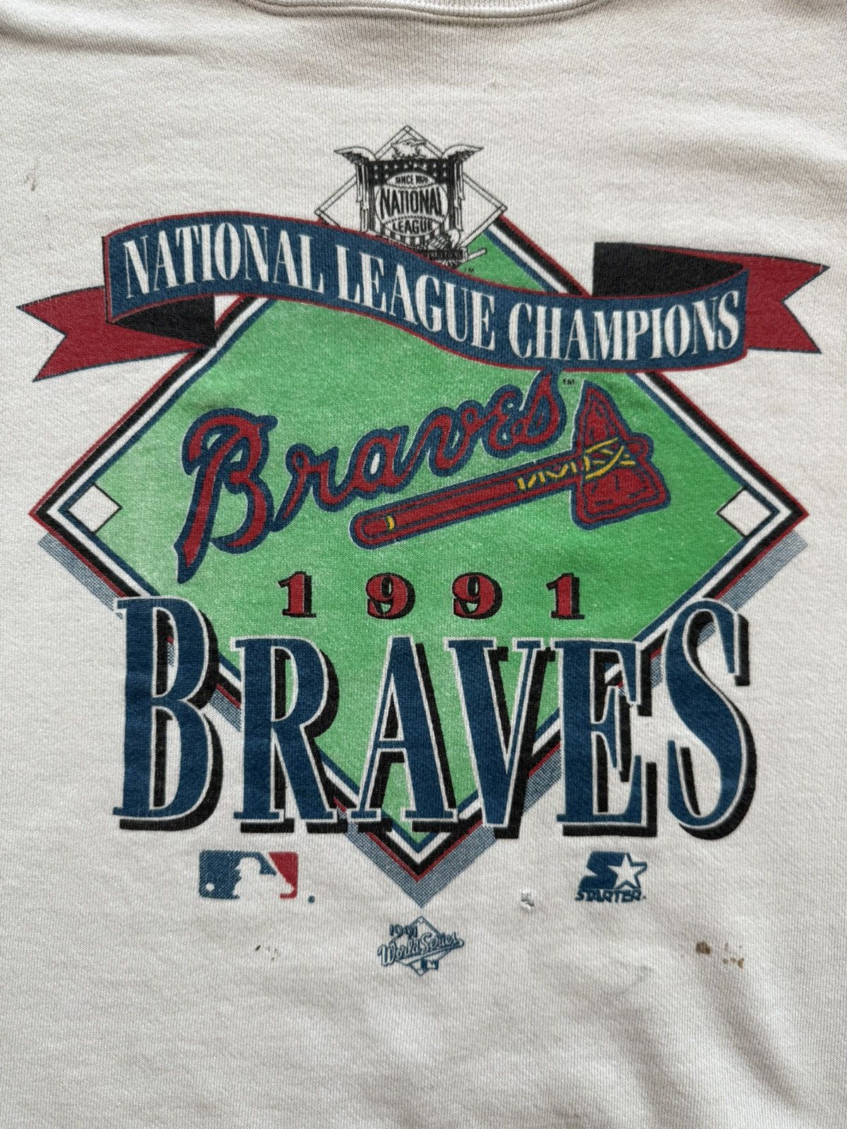 Starter Vintage Starter Atlanta Braves NL Champions ‘91 Sweatshirt Size US XL / EU 56 / 4 - 2 Thumbnail