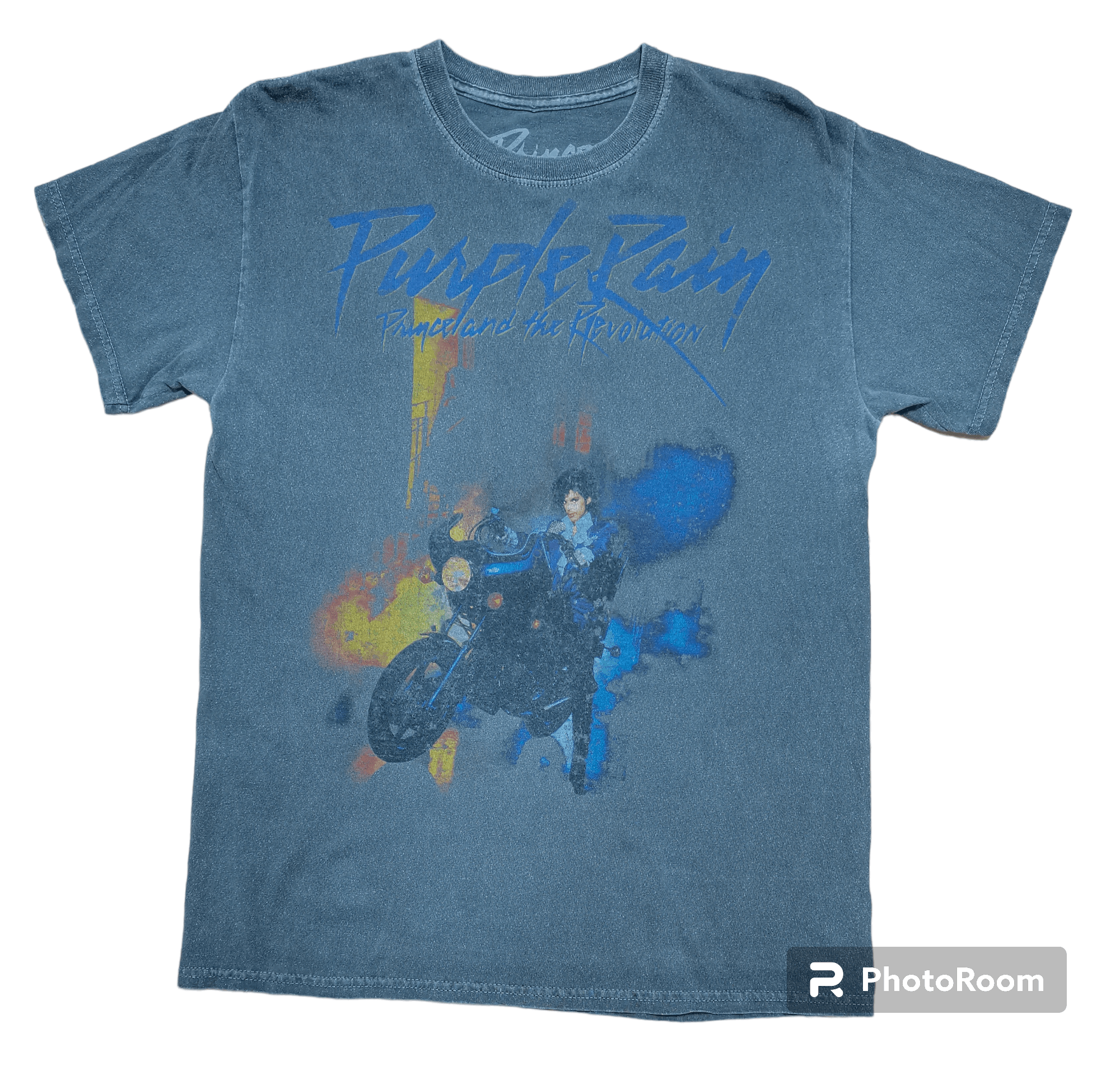 T-shirt Officiel Prince Purple Rain – Logo Cercle, Coupe Unisexe, Gris Charbon