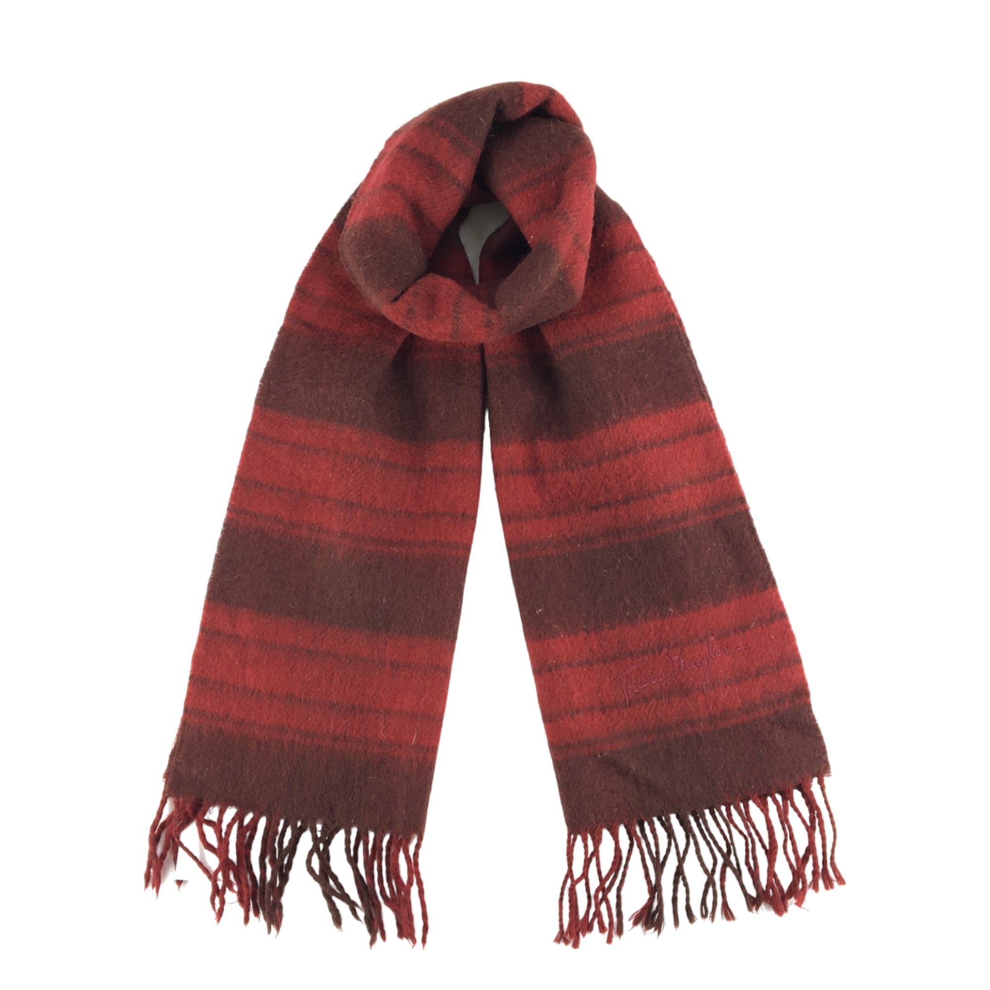Thierry Mugler × Vintage Vintage Thierry Mugler Scarf Muffler Wool Cashmere Scarves Size ONE SIZE - 1 Thumbnail