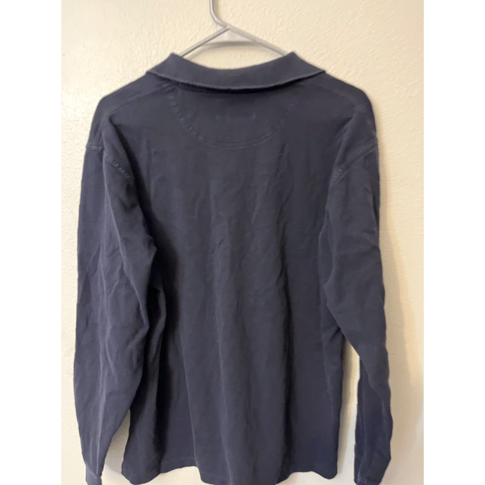 Eddie Bauer Eddie Bauer Polo Shirt Men L Navy Long Sleeve Cotton Distressed Casual Size US L / EU 52-54 / 3 - 2 Thumbnail