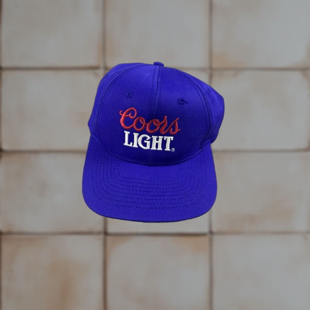 Vintage VINTAGE Coors Light Hat Snapback Cap Blue Beer Alcohol Promo Embroidered 90s Mens One Size Cap Size ONE SIZE - 1 Thumbnail