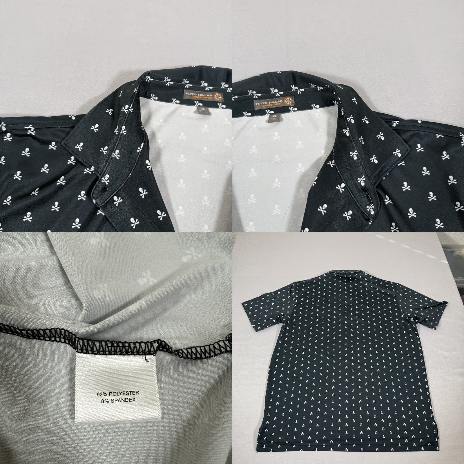 Peter Millar Peter Millar Polo Shirt Men XL Gray Summer Comfort Skull Golf Performance Moisture Wicking Size US XL / EU 56 / 4 - 8 Thumbnail