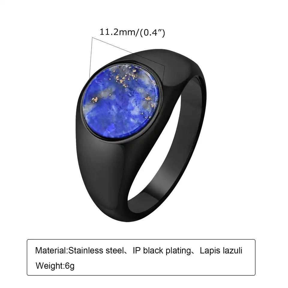 Other Blue Stone Signet Ring Size ONE SIZE - 2 Thumbnail