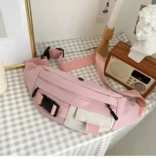 Waist Bags Casual Functional Money Phone Pouch Belt Bag in Pink, Men's