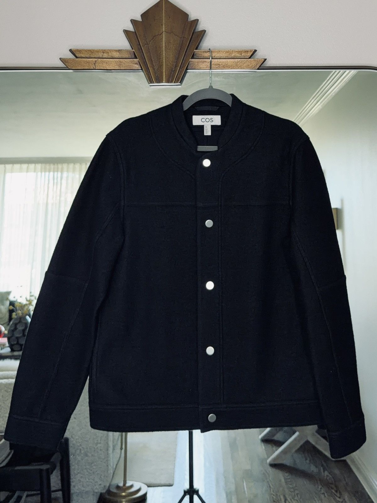 Cos COS Black Wool Bomber Jacket Size US S / EU 44-46 / 1 - 3 Thumbnail