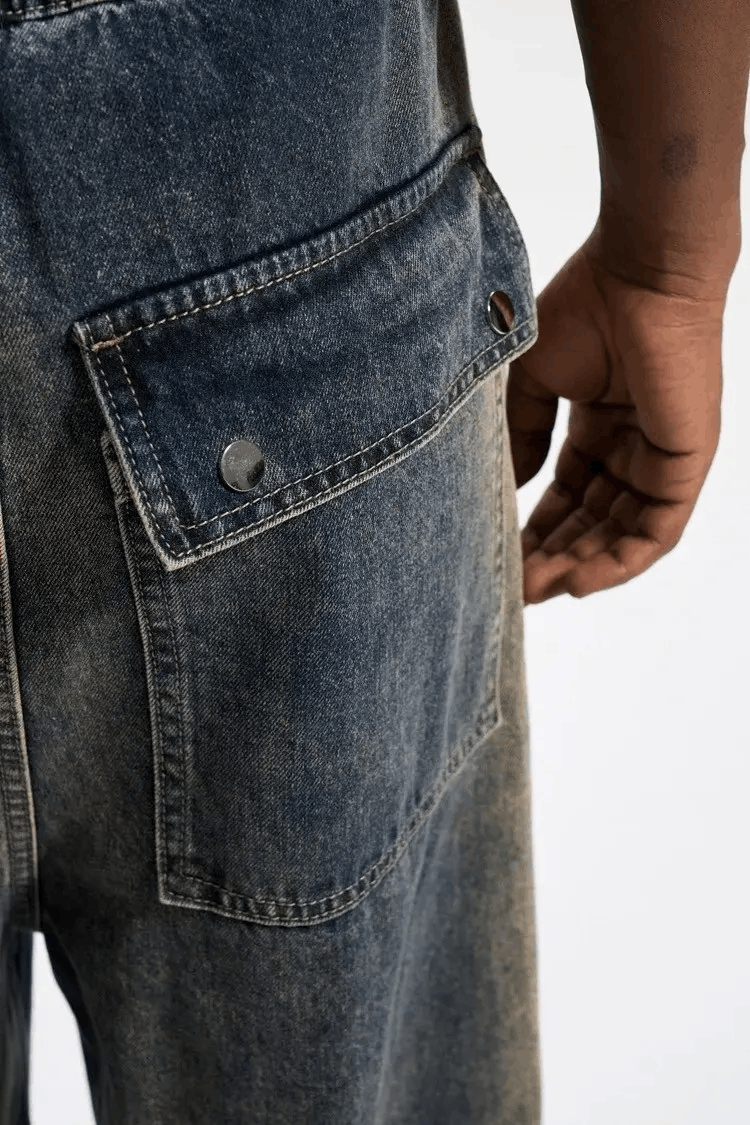 Japanese Brand × Jean Baggy Washed Zipper Gradient Vintage Denim Jeans Size US 32 / EU 48 - 9 Thumbnail